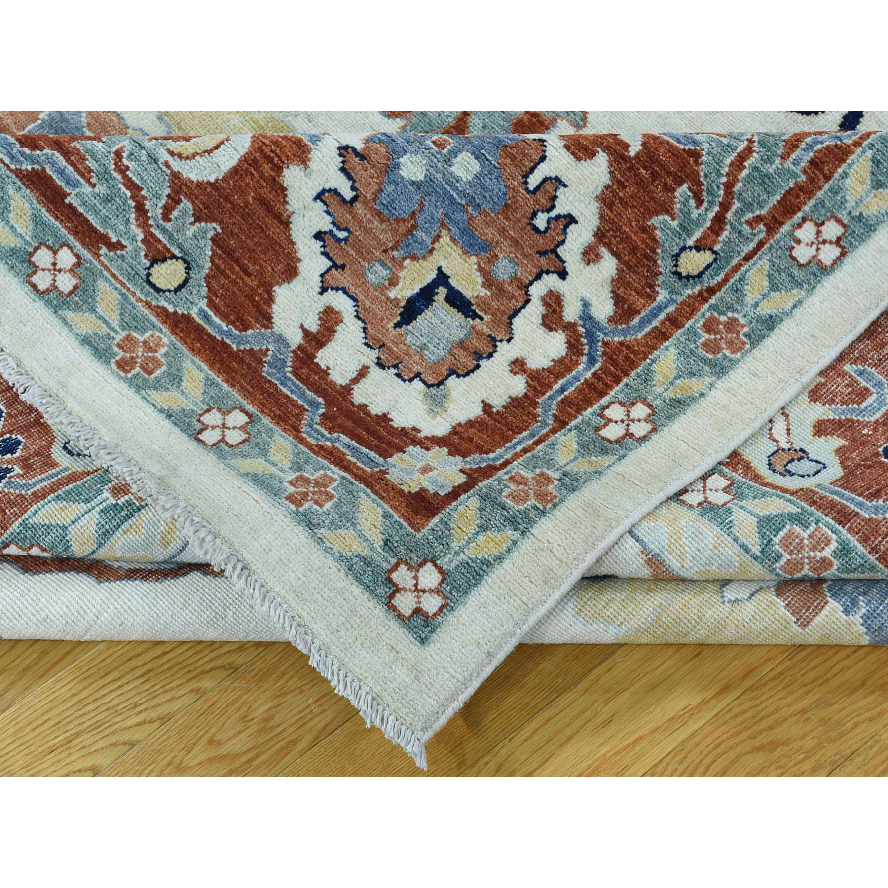 9-1 x12-1  Peshawar Sultanabad Design Hand-Knotted Pure Wool Oriental Rug 