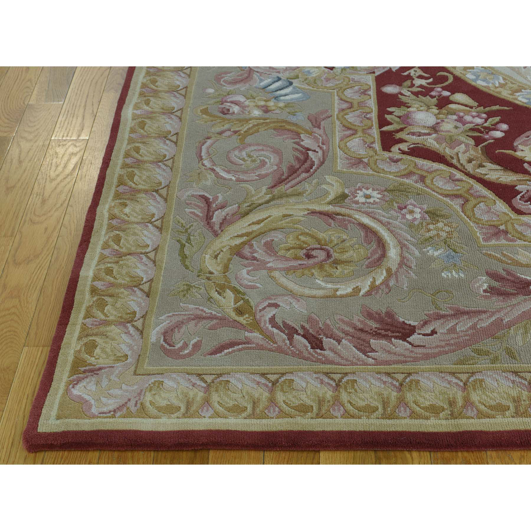 8-9 x11-9  Savonnerie Hand-Knotted Thick And Plush Napoleon III Rug 