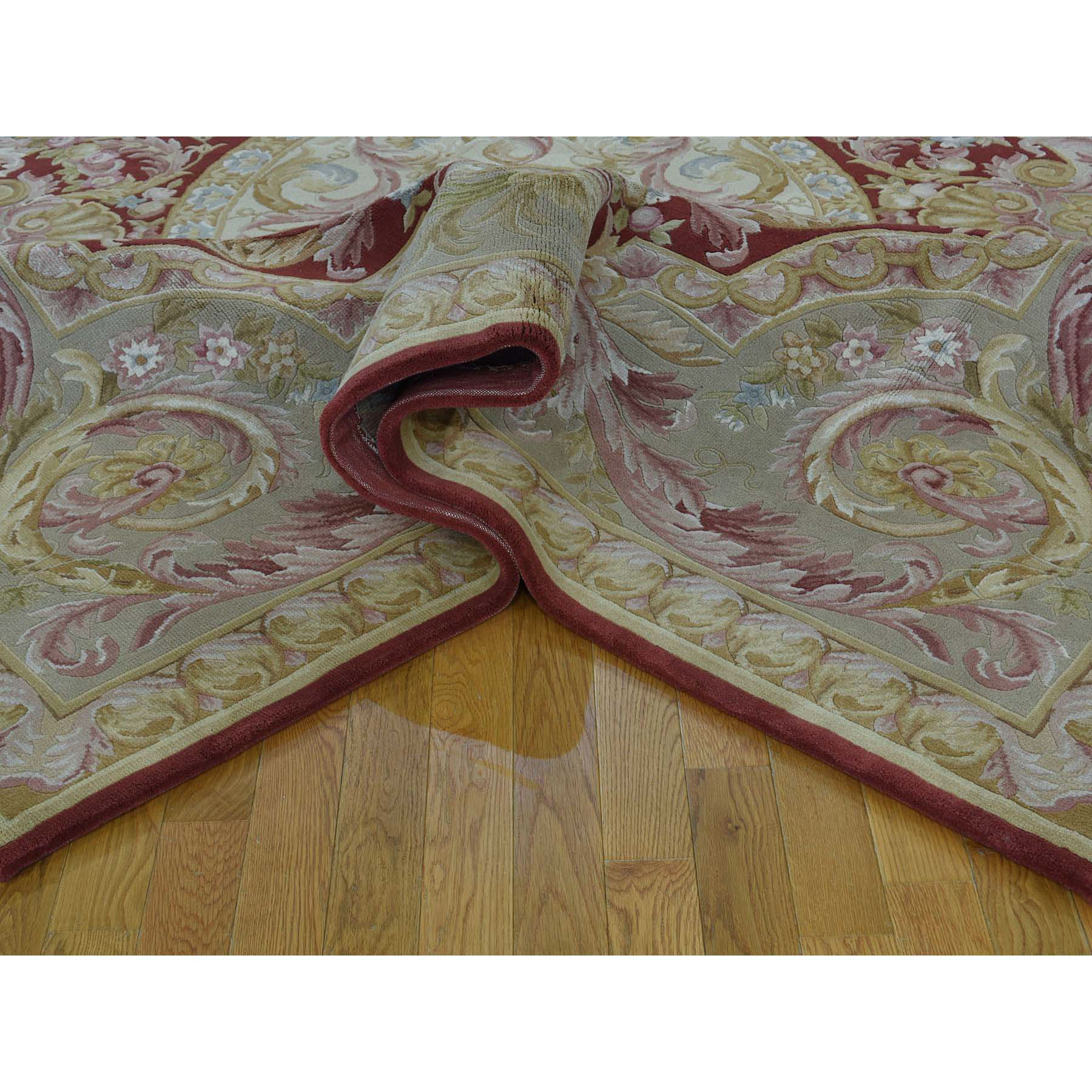 8-9 x11-9  Savonnerie Hand-Knotted Thick And Plush Napoleon III Rug 