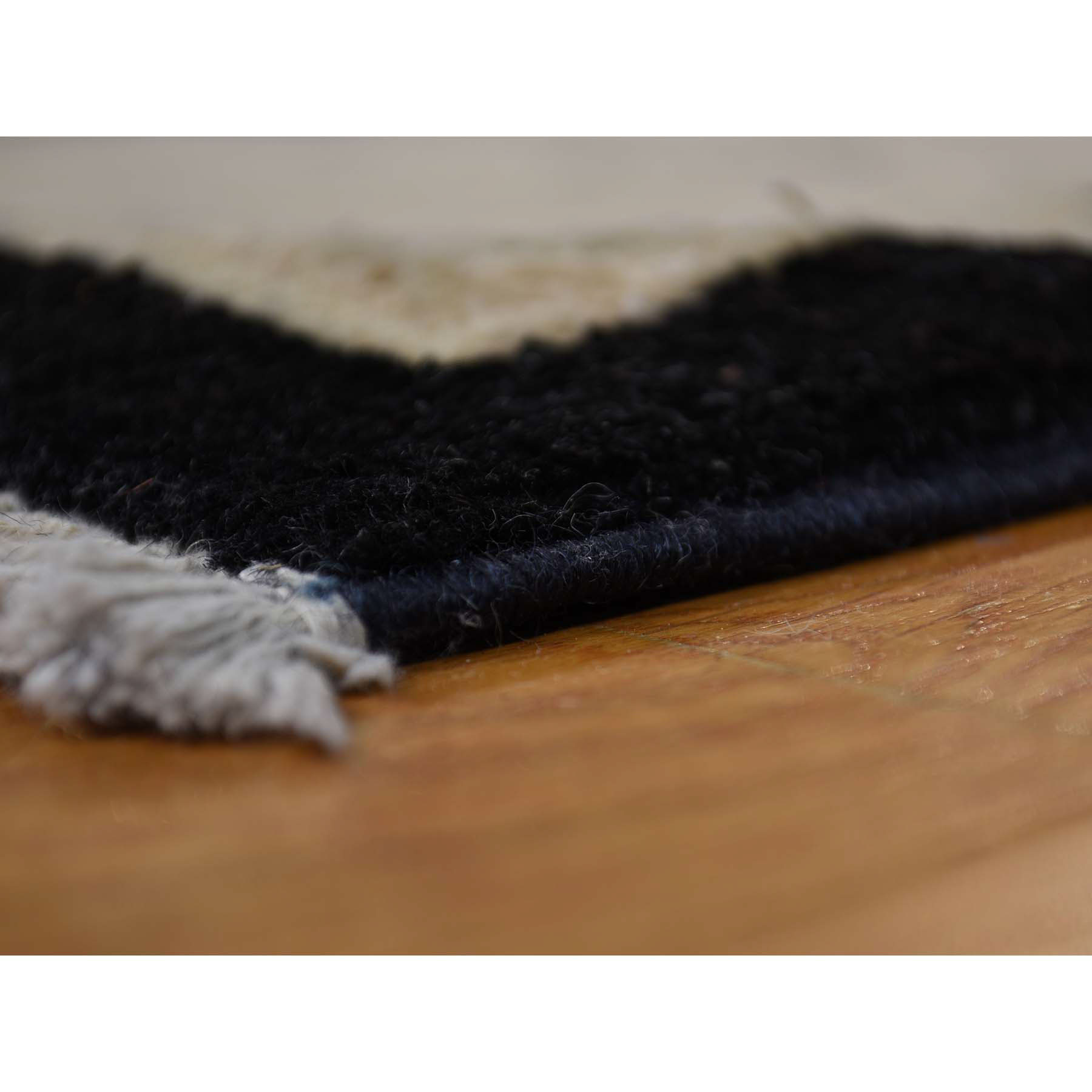 8-10 x12- Black Hand-Knotted Pure Wool Peshawar Oriental Rug 