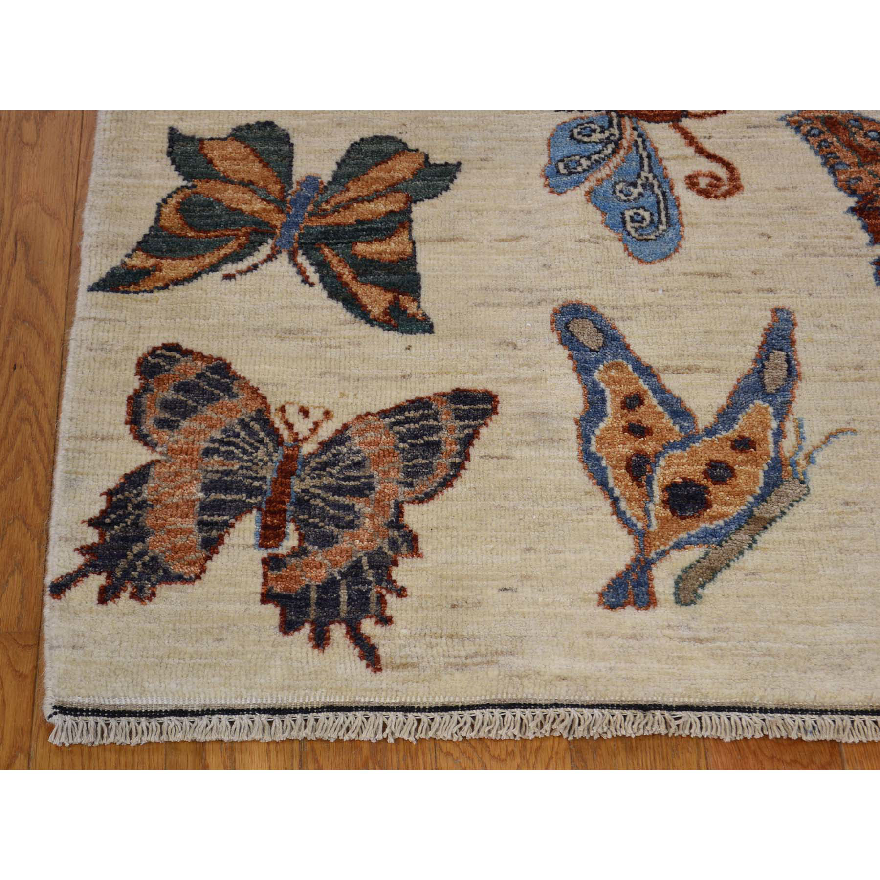 6-1 x9-2  Hand-Knotted Pure Wool Butterflies Design Oriental Rug 
