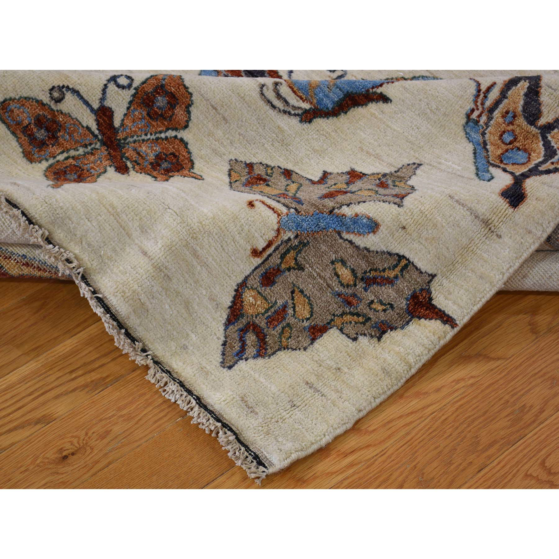 6-1 x9-2  Hand-Knotted Pure Wool Butterflies Design Oriental Rug 