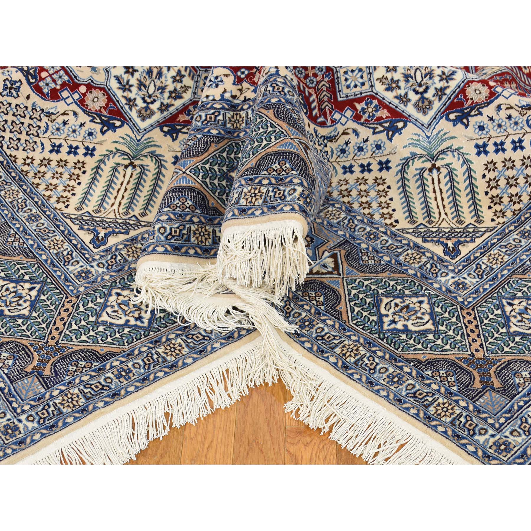 7-3 x10-9  Persian Nain 250 Kpsi Wool and Silk Hand-Knotted Oriental Rug 