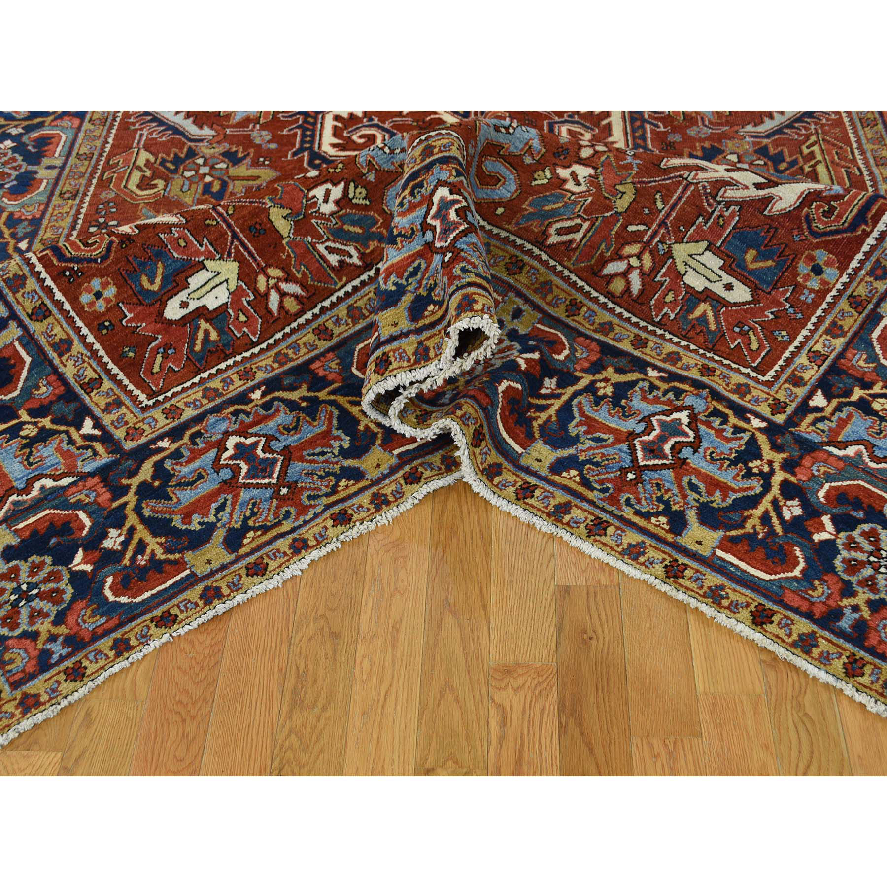 7-5 x10- Antique Persian Heriz Full Pile Excellent Condition Oriental Rug 