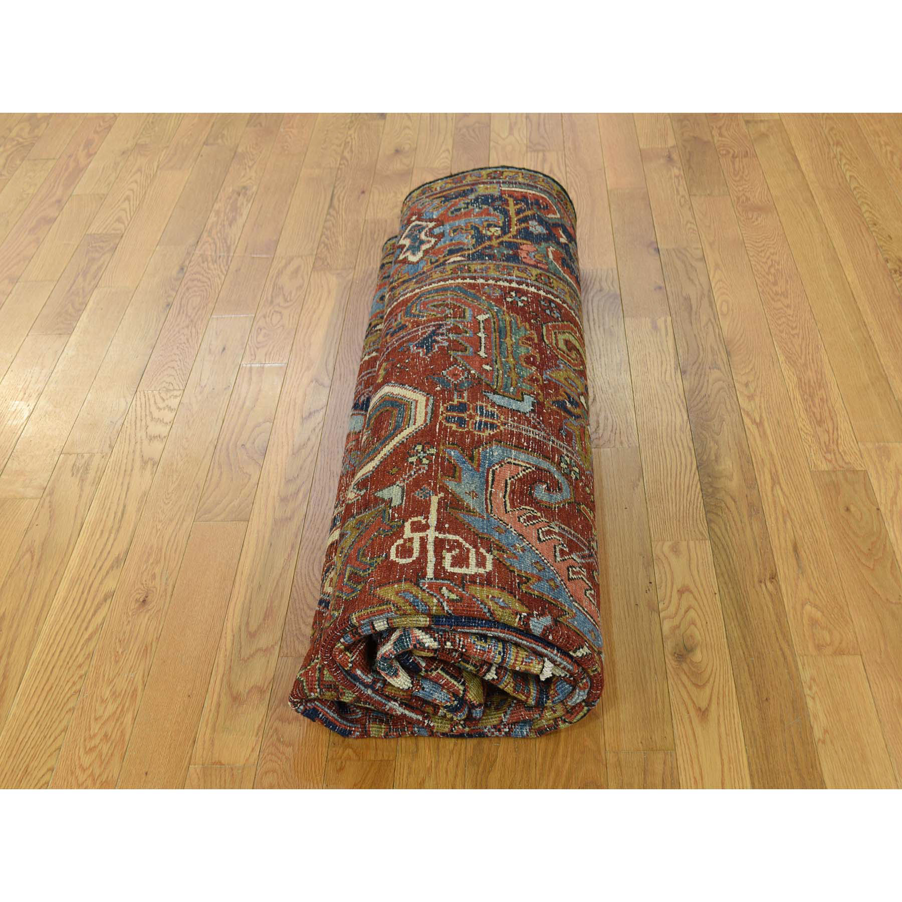 7-5 x10- Antique Persian Heriz Full Pile Excellent Condition Oriental Rug 