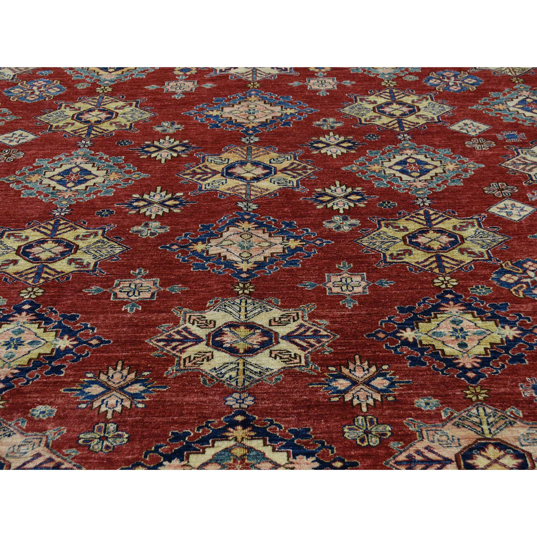 13-2 x13-9  Hand-Knotted Pure Wool Super Kazak Oversized Square Rug 