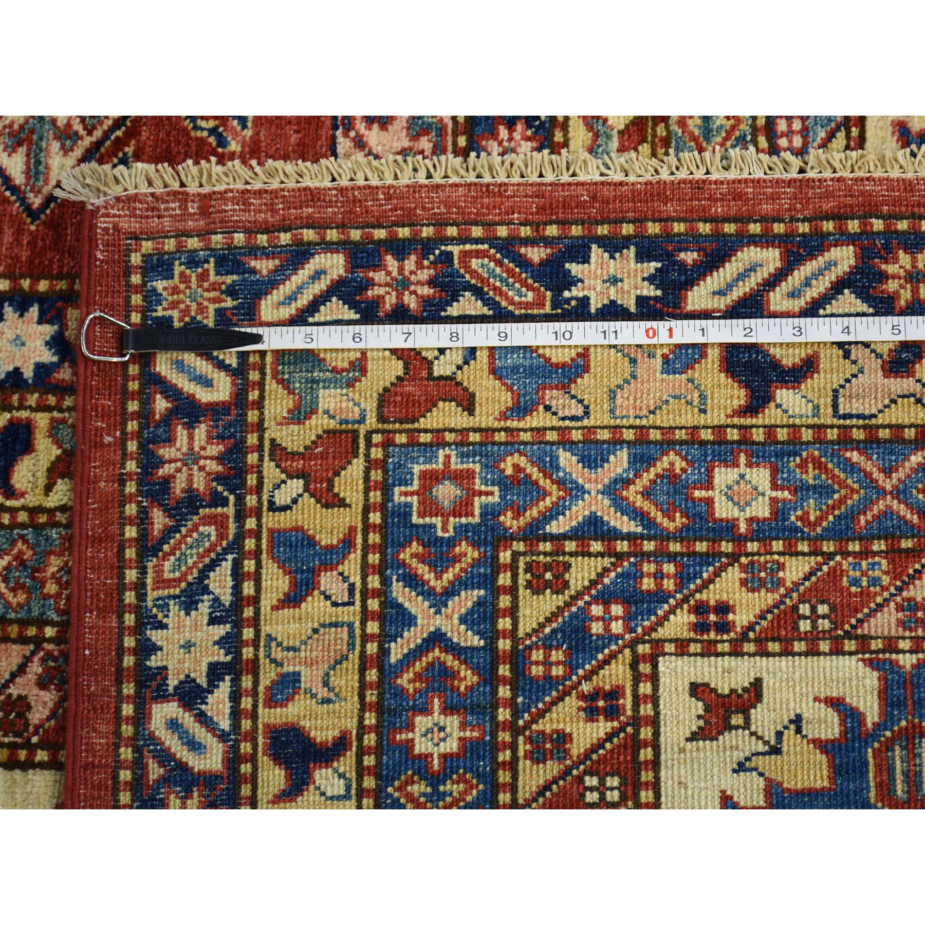 13-2 x13-9  Hand-Knotted Pure Wool Super Kazak Oversized Square Rug 