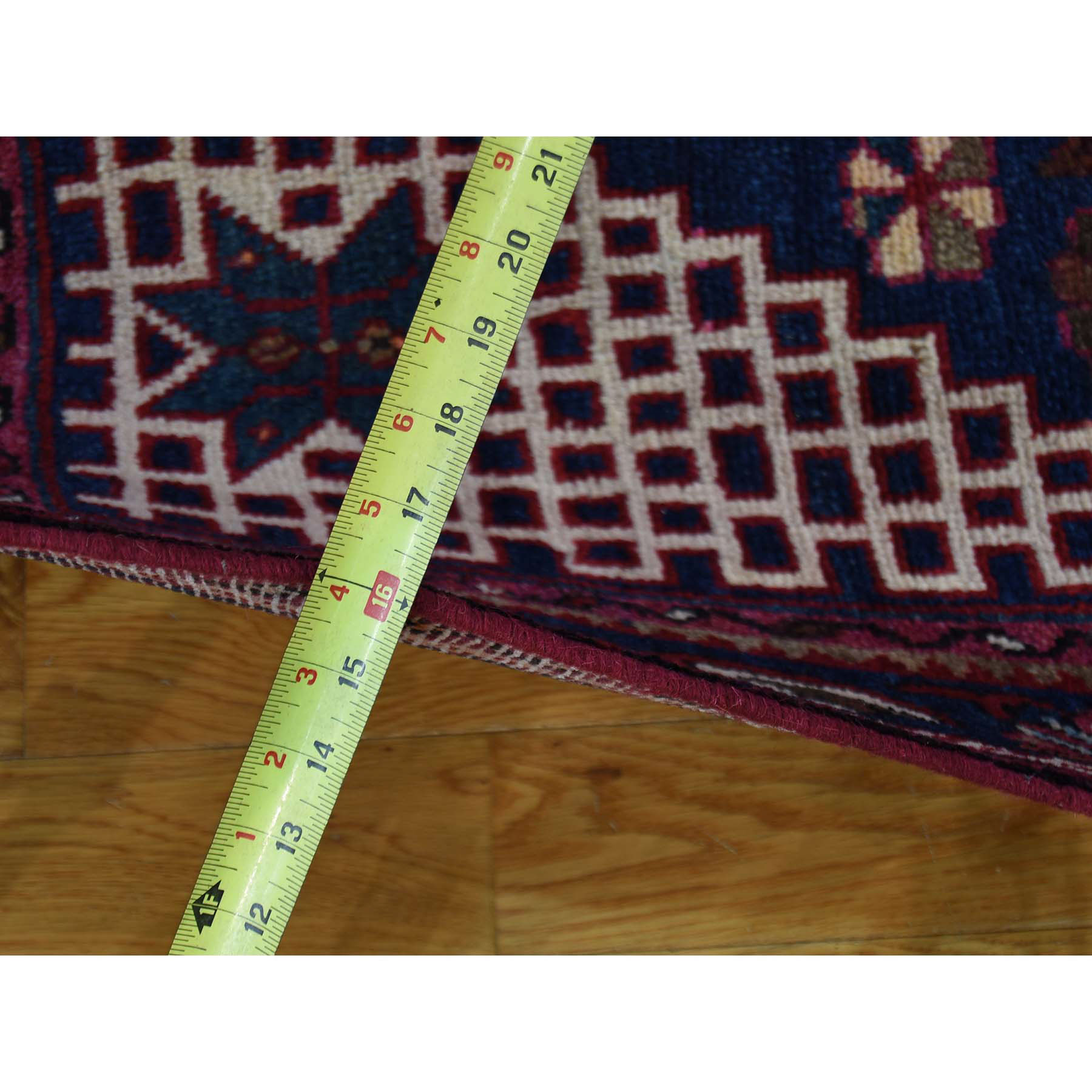 4-3--x9- Semi Antique Persian Hamadan Hand-Made Gallery Size Runner Rug 
