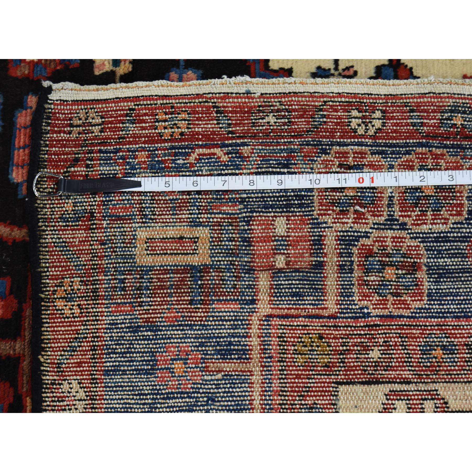 4-2--x9-6-- Hand-Knotted Semi Antique Persian Nahavand Wide Runner Rug 