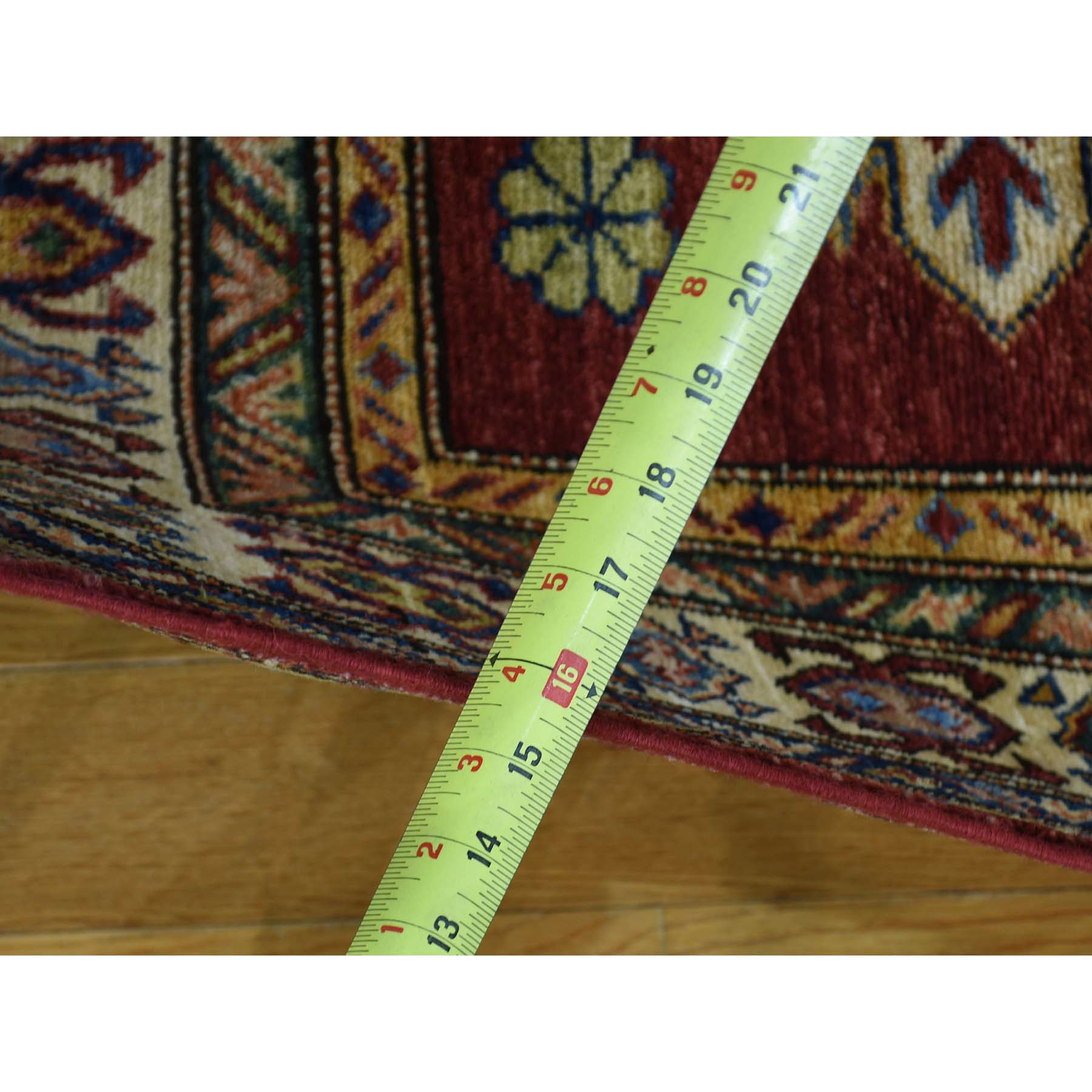 3-4--x18-10-- Hand-Knotted Pure Wool Super Kazak Oriental Wide Runner Rug 