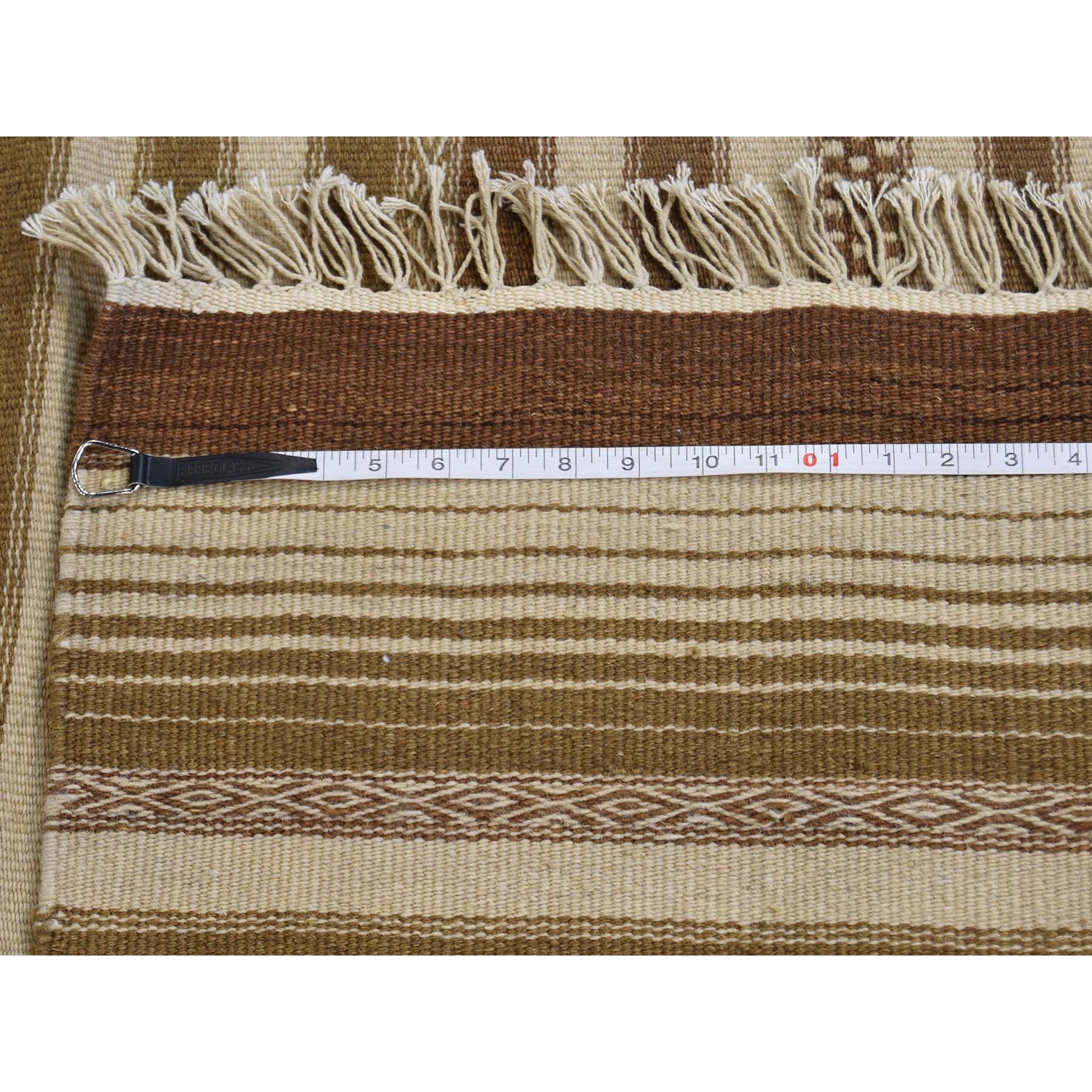 3-9--x5-10-- Striped Durie Kilim Hand Woven Flat Weave Reversible Rug 