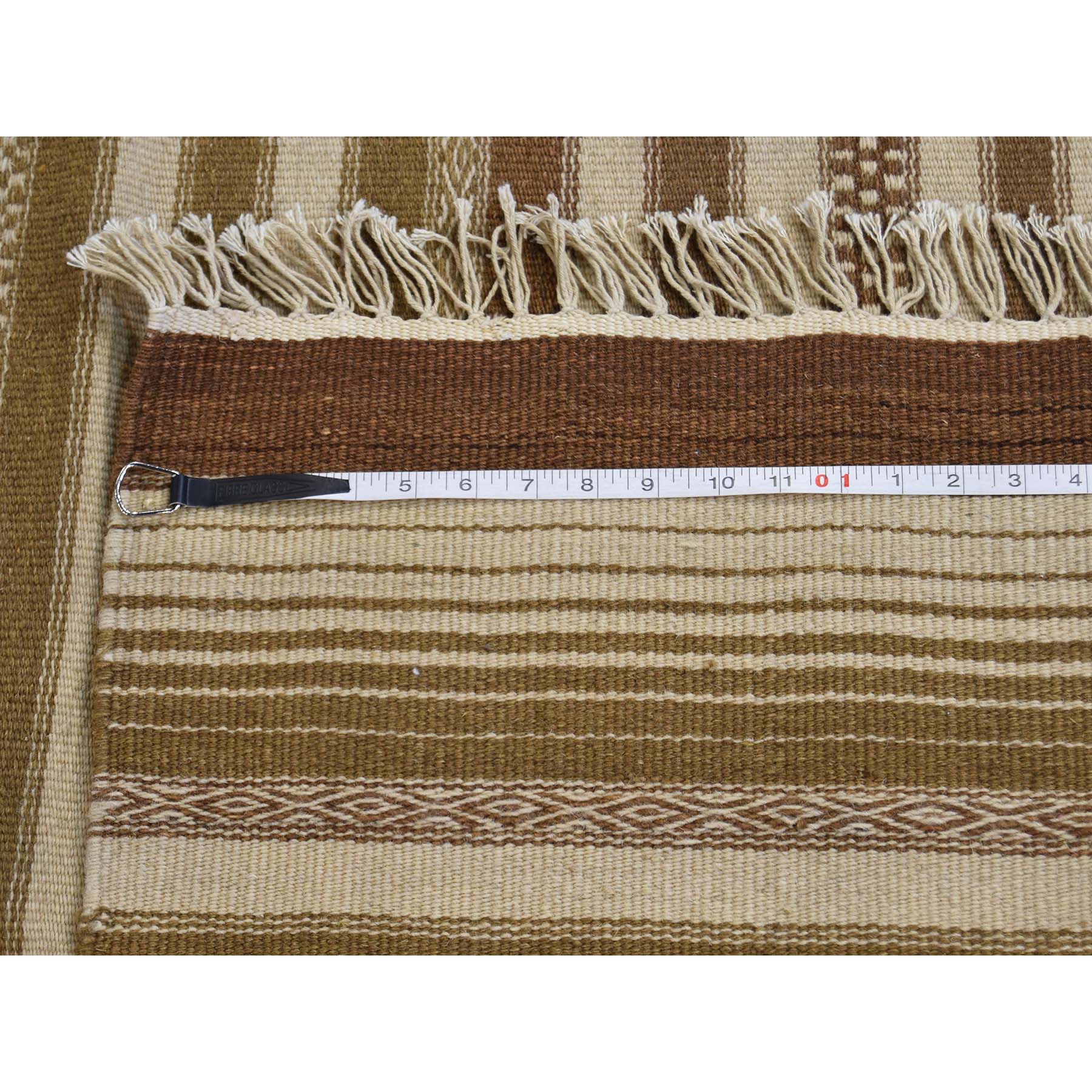 2-10--x4-10-- Striped Durie Kilim Hand Woven Flat Weave Reversible Rug 
