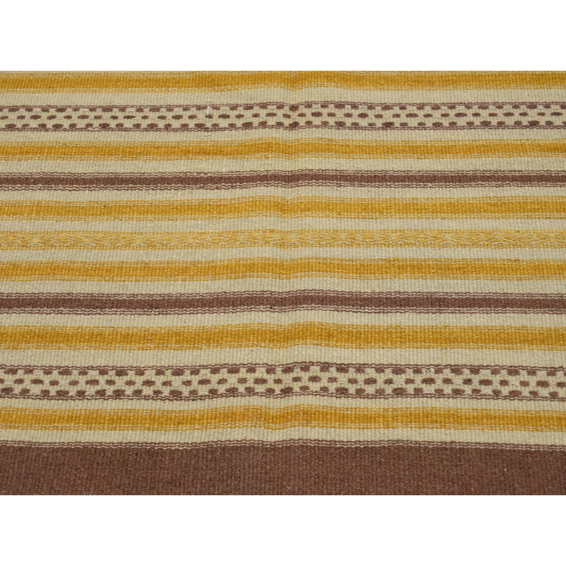 2-10--x5- Hand Woven Striped Durie Kilim Reversible Flat Weave Rug 