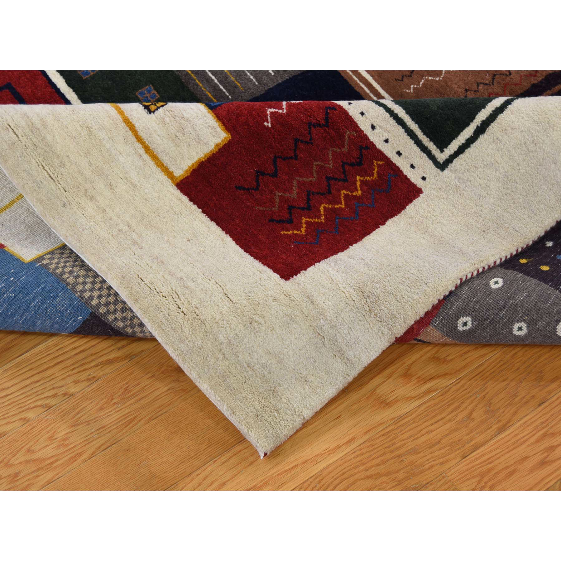 5-9--x8-3-- Persian Wool Hand-Made Lori Buft Gabbeh Patchwork Design Rug 