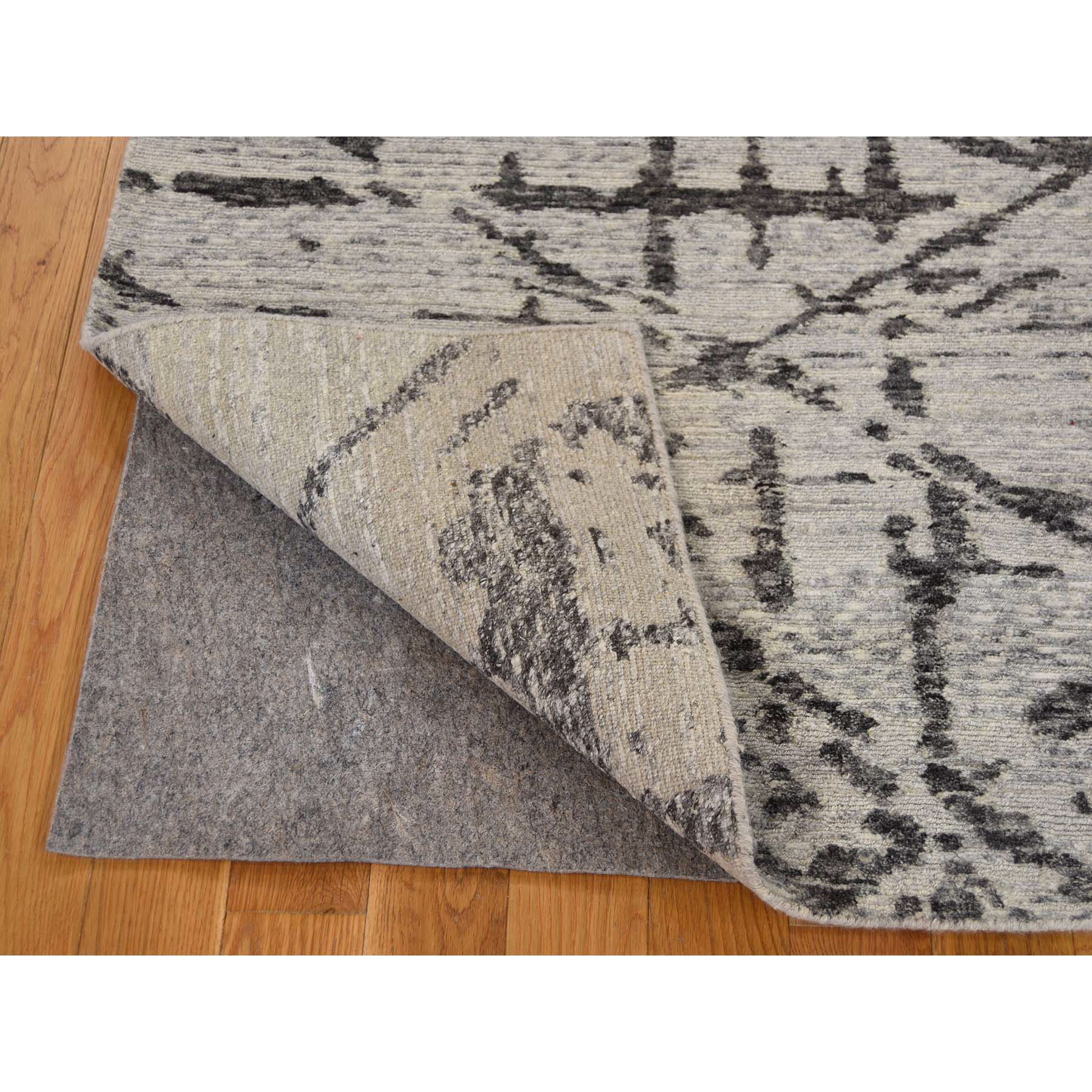 5-x7- Hand Spun Undyed Natural Wool Modern Grey Oriental Rug 
