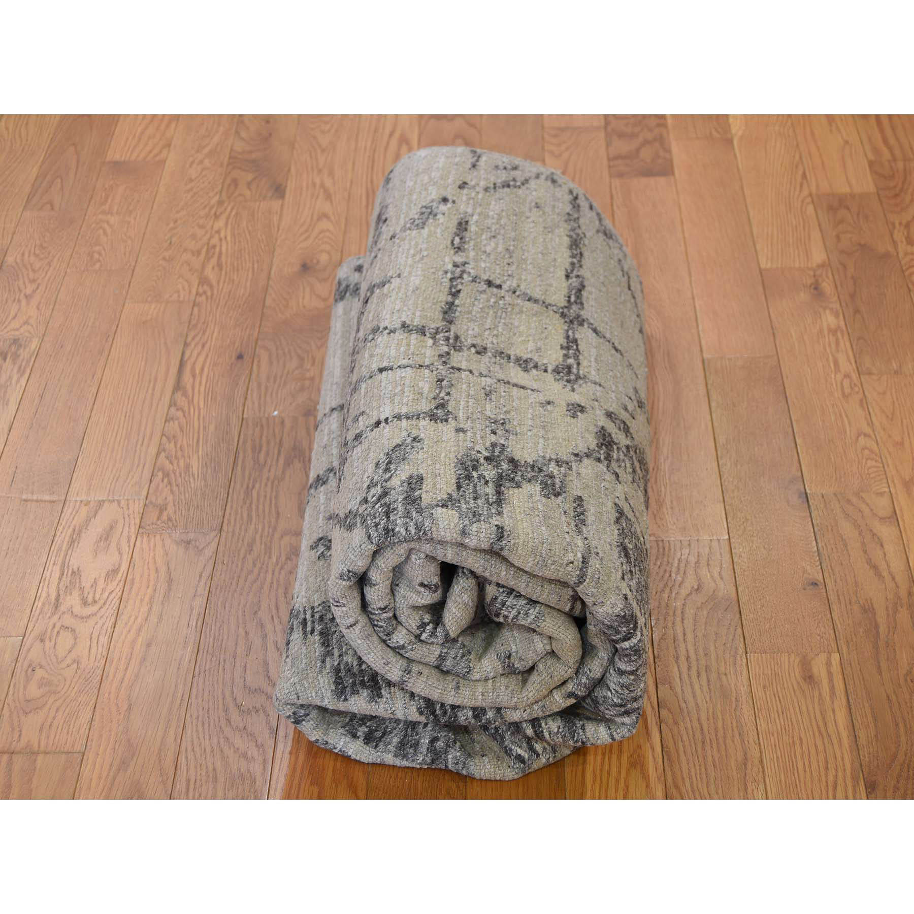 5-x7- Hand Spun Undyed Natural Wool Modern Grey Oriental Rug 