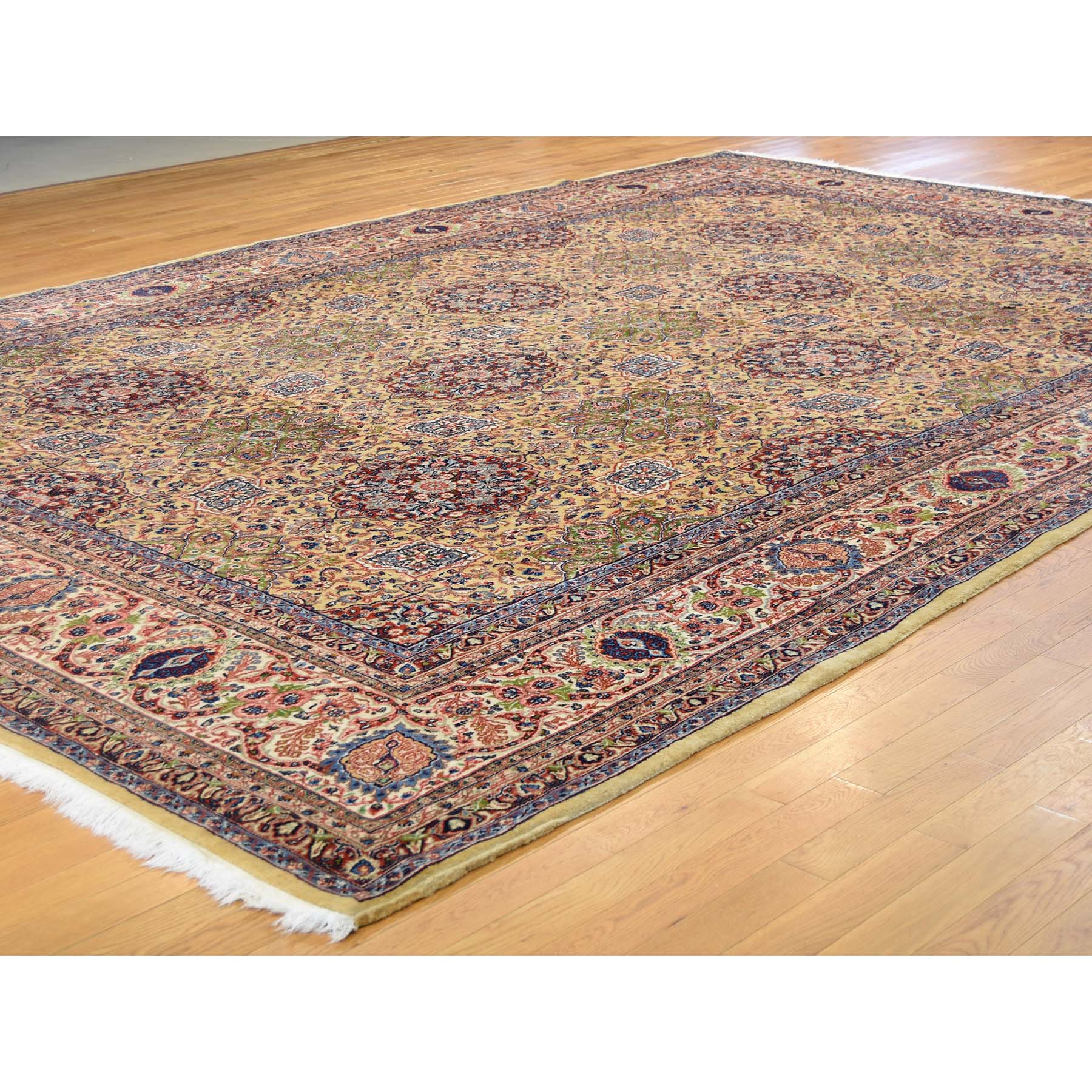11-1--x15-7-- Antique Persian Sherkat Hand Knotted Mint Cond Oversize Rug 