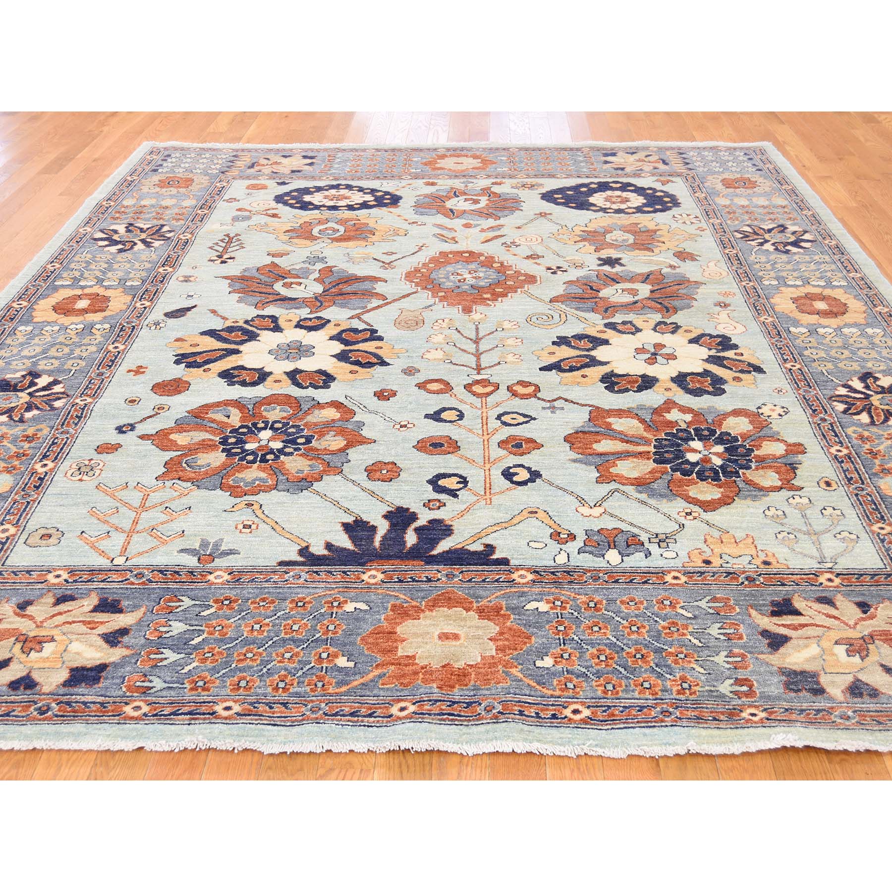8-2--x10- Peshawar with Antiqued Sultanabad Design Hand-Knotted Oriental Rug 