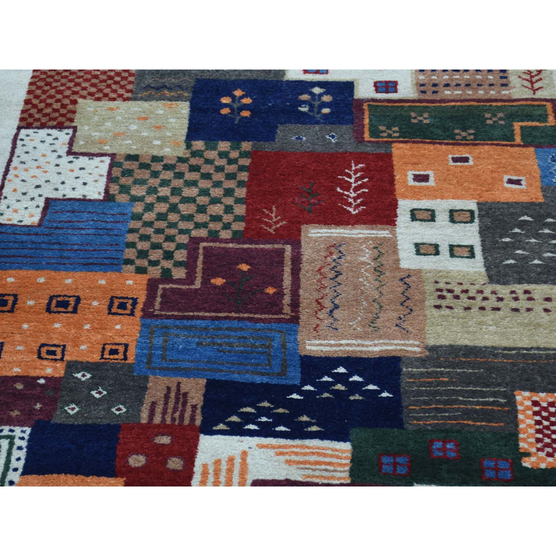 2-x3- Hand-Knotted Persian Wool Lori Buft Gabbeh Patchwork Design Rug 