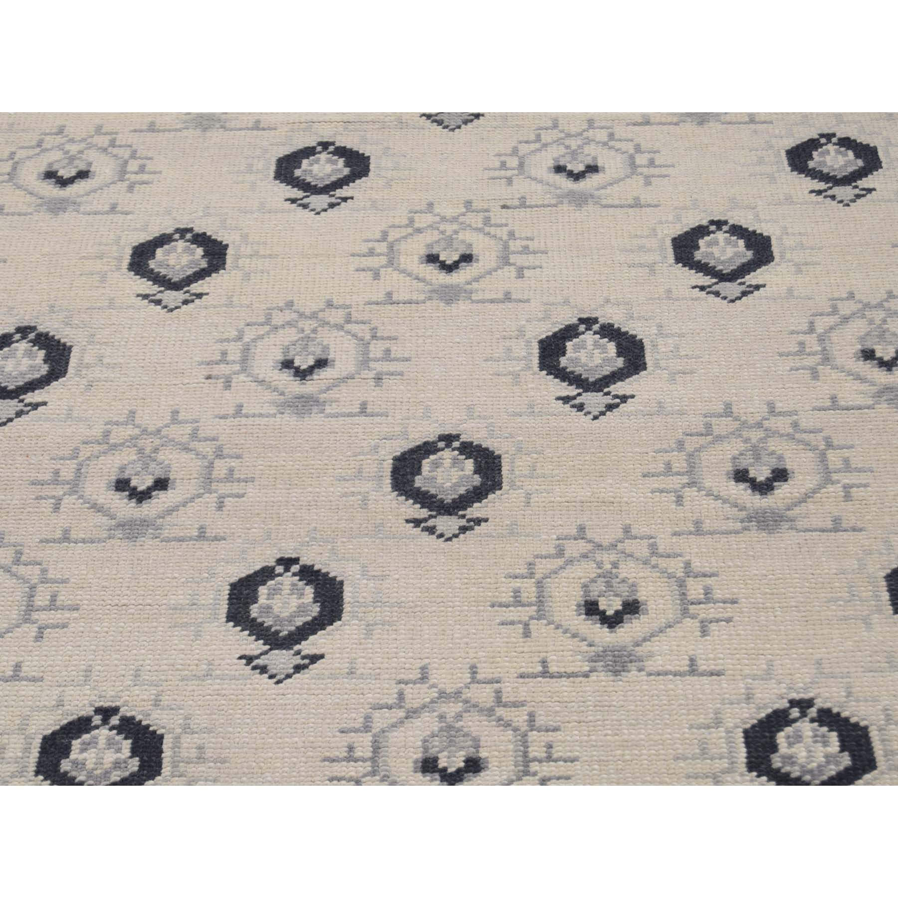 5-1--x7-1-- Hand-Knotted Turkish Knot Oushak Ivory Pure Wool Oriental Rug 