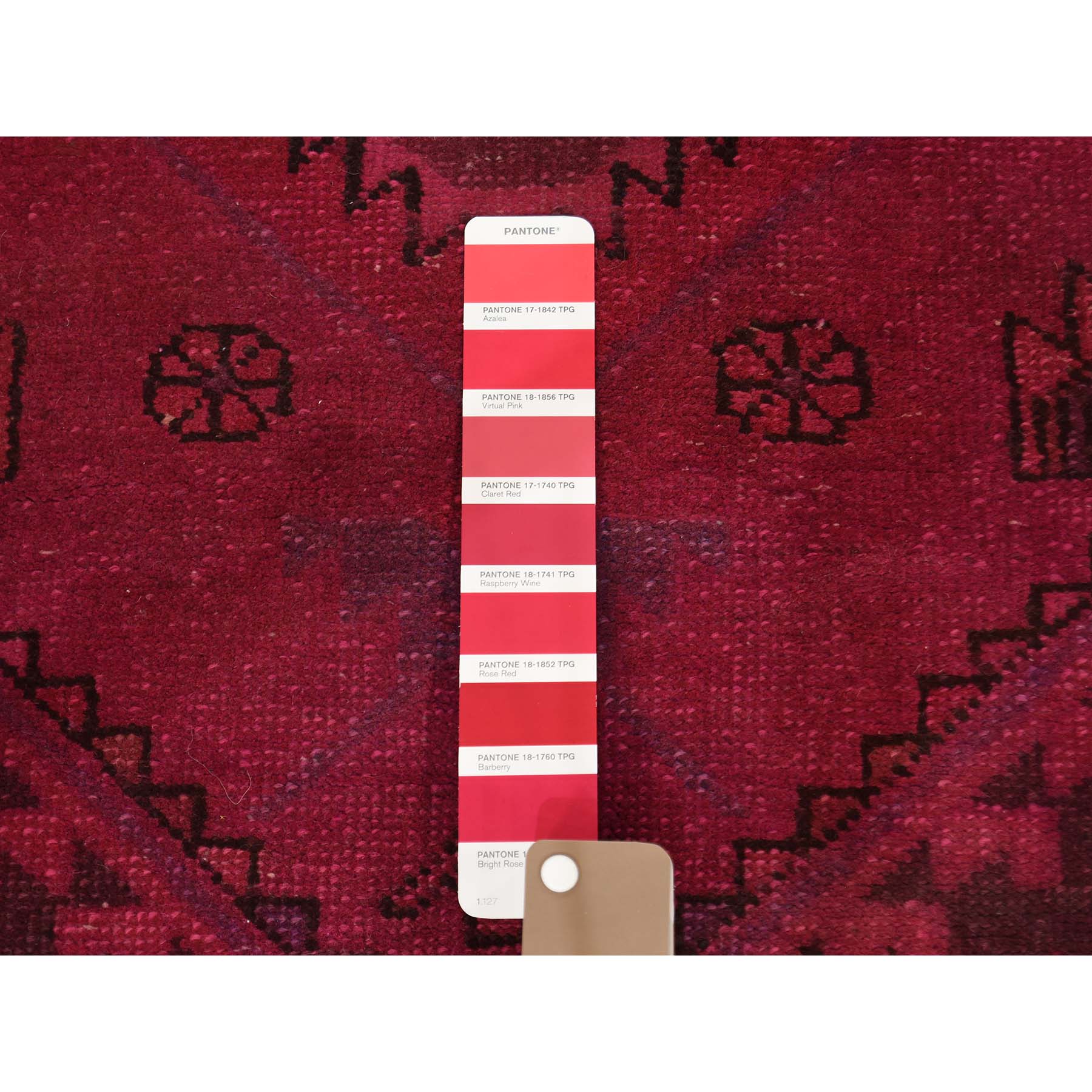4-9--x10-9-- Overdyed Persian Hamadan Worn Hand-Knotted Wide Runner Rug 