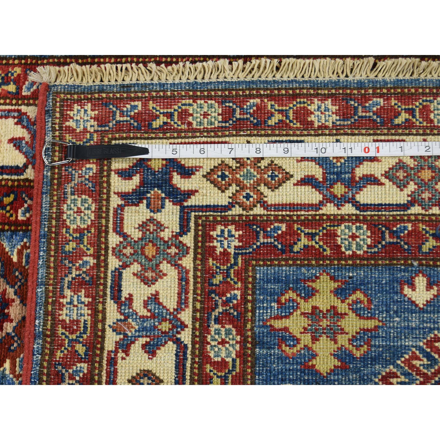 2-9--x4-2-- Hand Knotted Pure Wool Sky Blue Super Kazak Oriental Rug 
