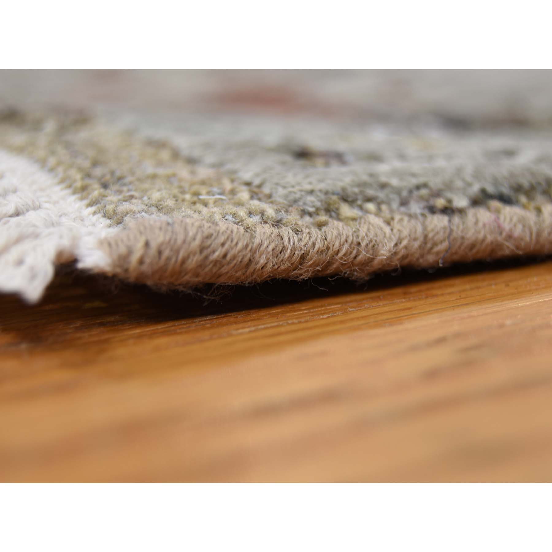 8-1--x10-1- Silk With Textured Wool Broken Tulip Design Hand-Knotted Oriental Rug 
