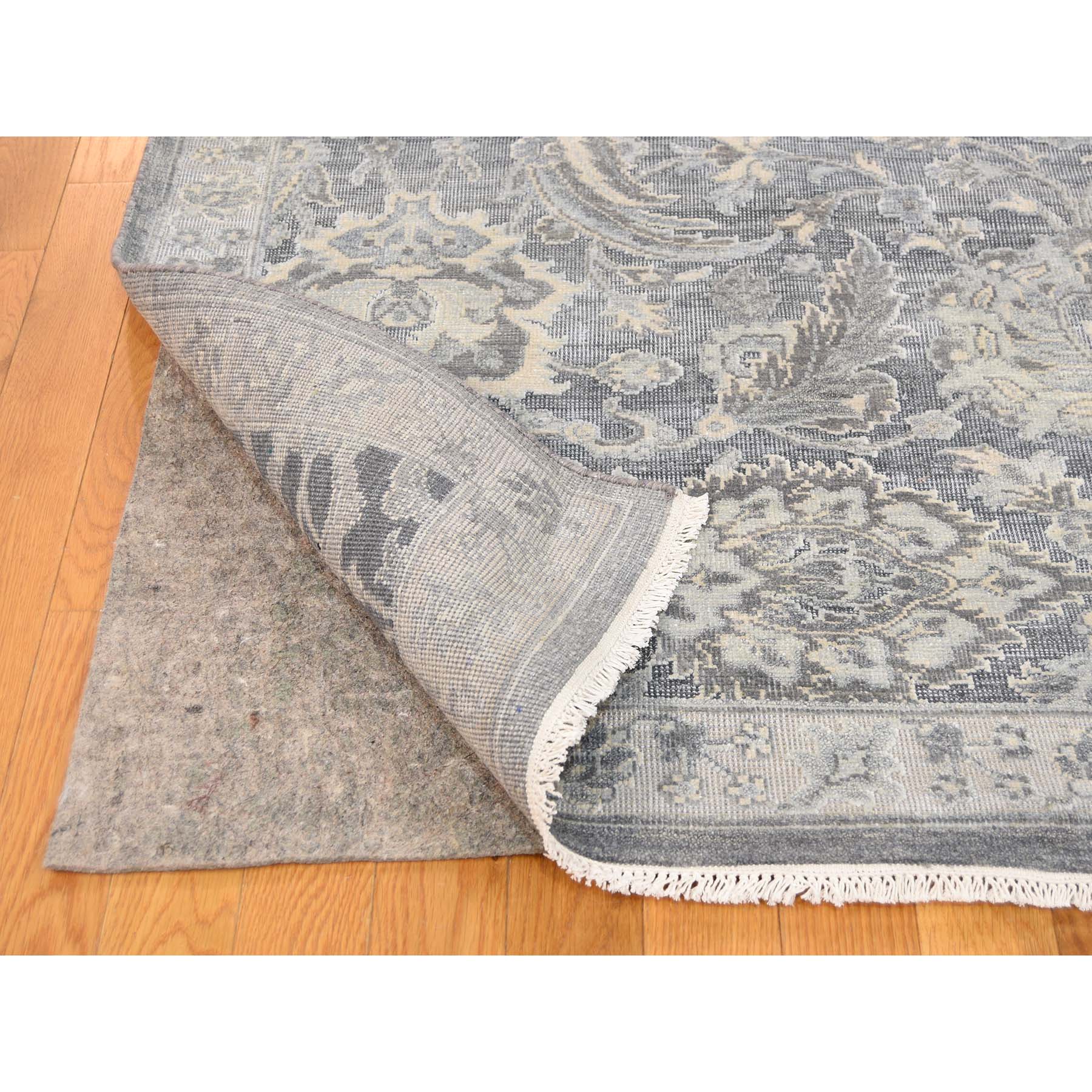 9-x12-2-- Silk With Oxidized Wool Hand Knotted Oushak Influence Oriental Rug 