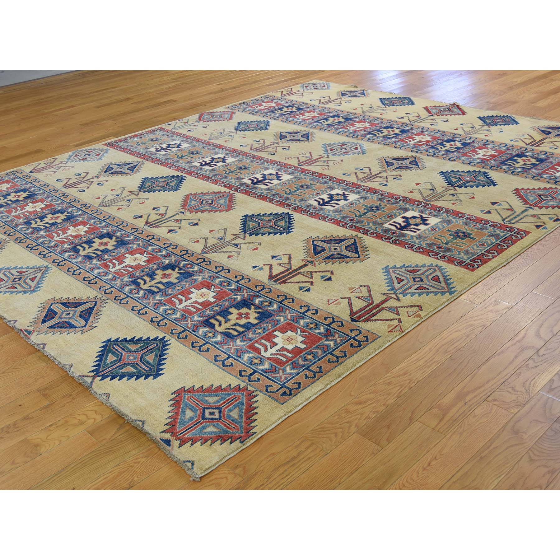8-x9-10-- Special Kazak With Southwestern Design Beige Hand-Knotted Rug 