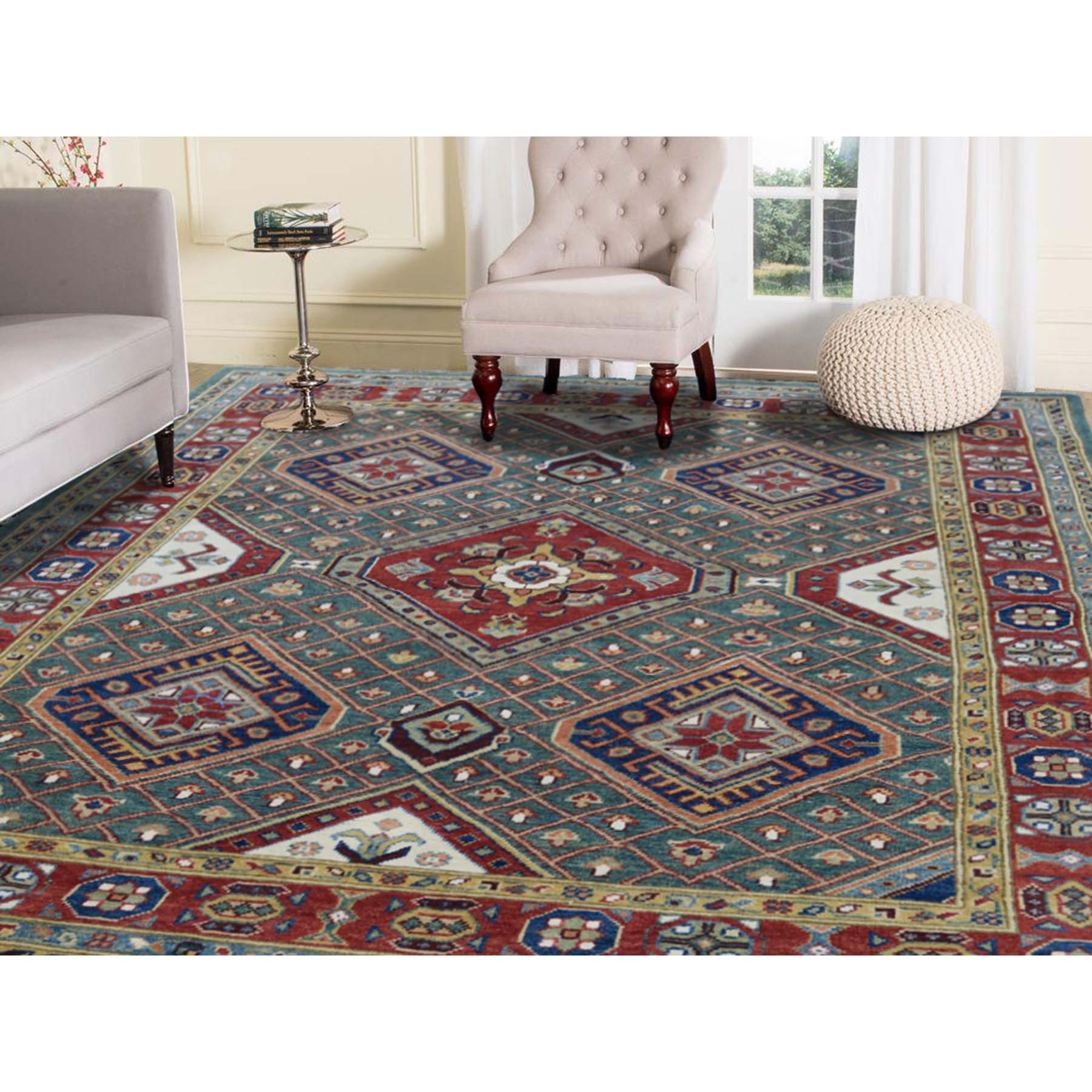 5-x6-6-- Hand-Knotted Pure Wool Special Kazak Tribal Design Oriental Rug 