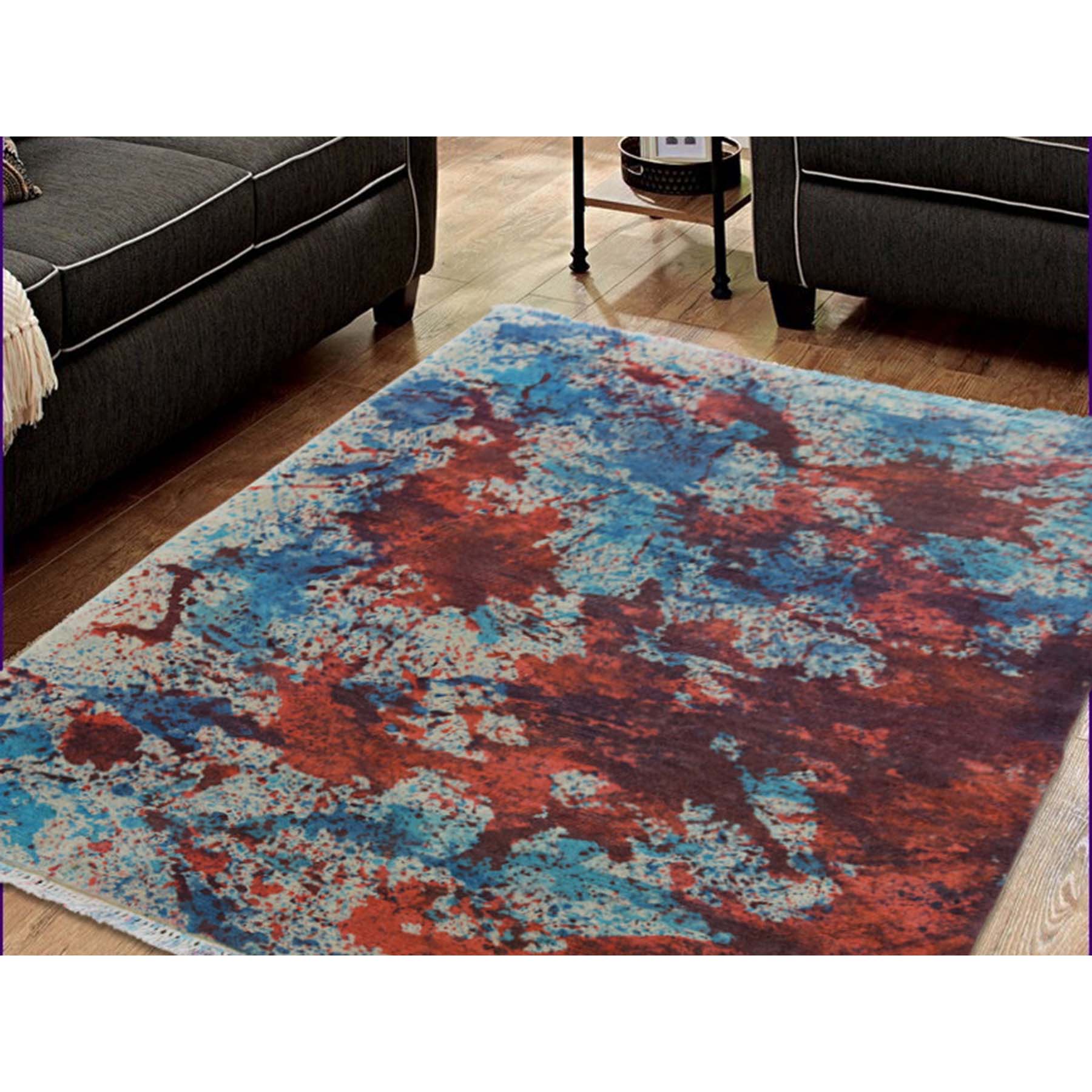 3-x4-10-- Hand Knotted Abstract Tie Dye Nepali Oriental Rug 