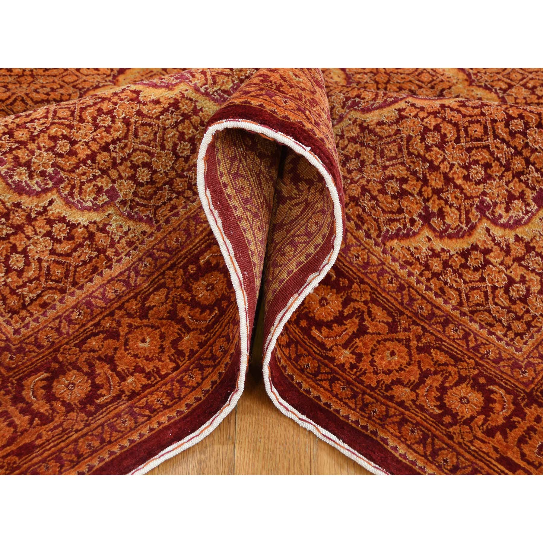 5-x7- Wool and Silk Tone on Tone Tabriz Mahi Hand Knotted Oriental Rug 