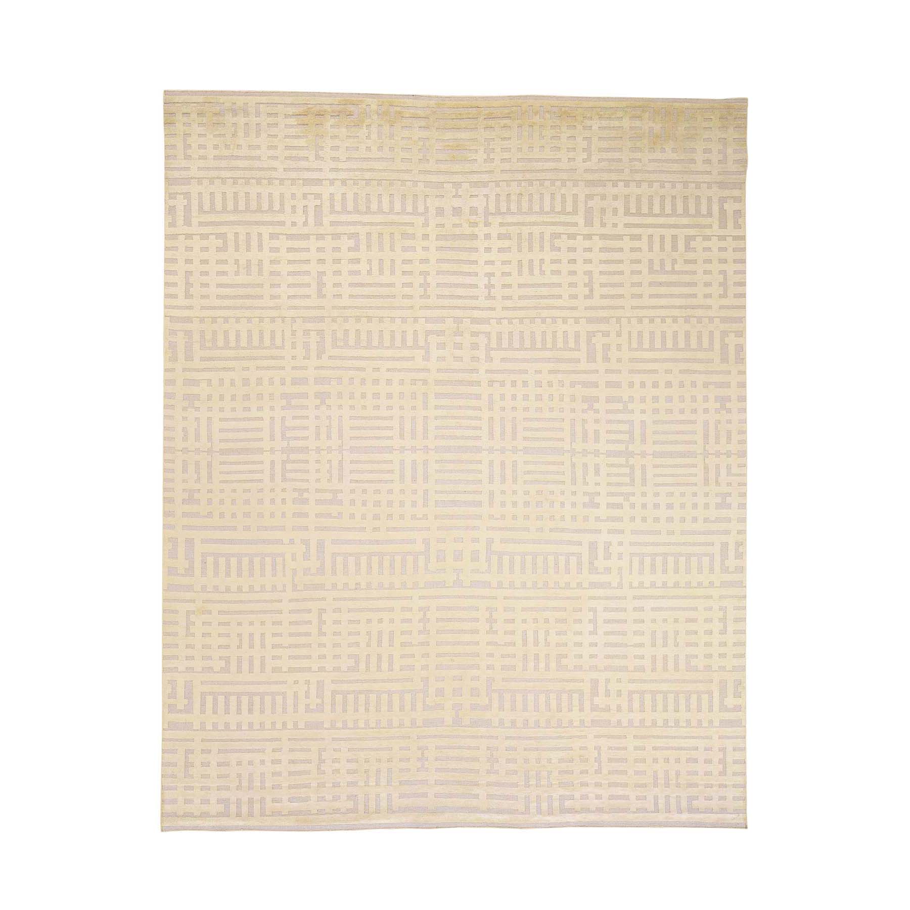 8'1''X10'2'' Textured Wool With Silk High And Low Pile Modern Hand Knotted Rug moac8990