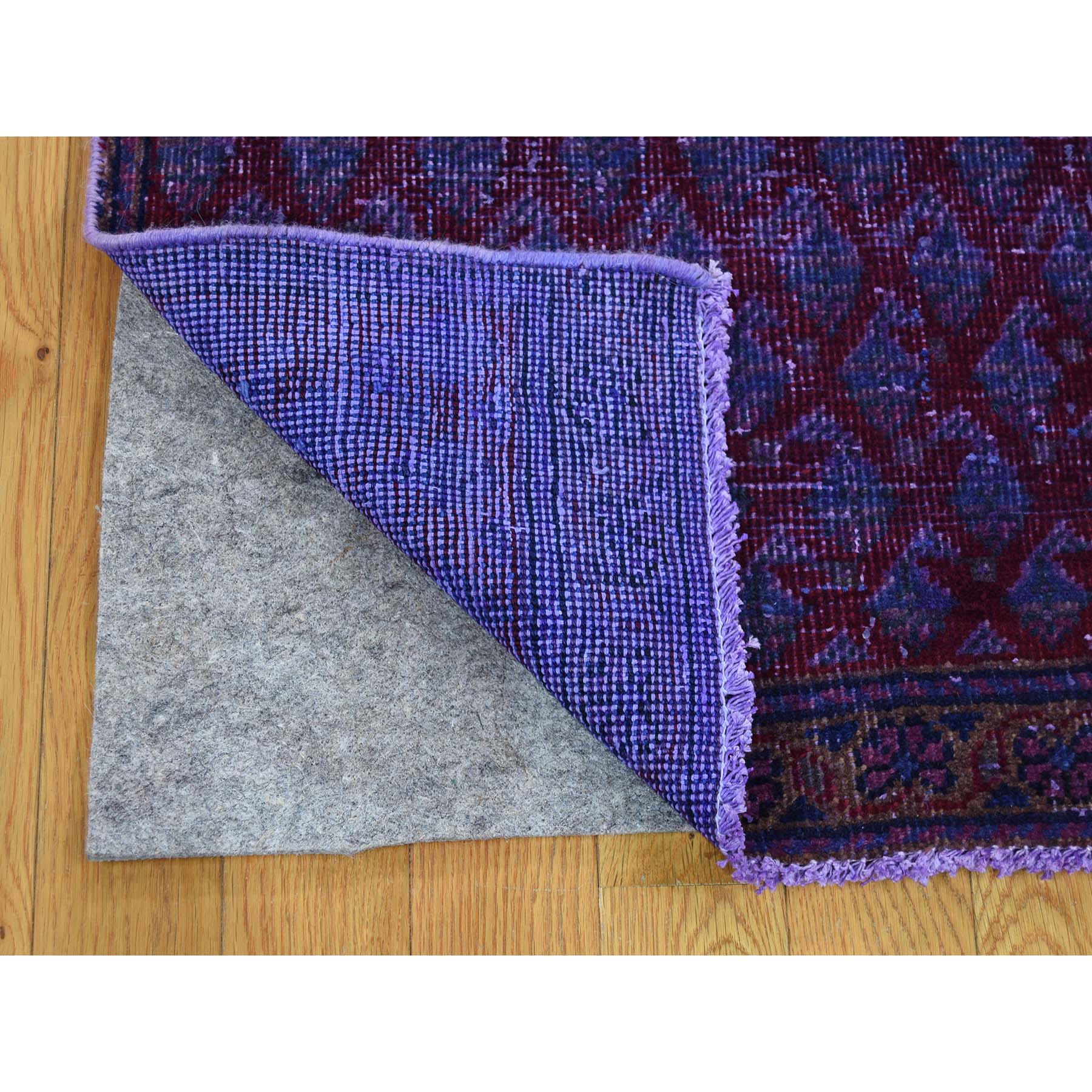 4-2--x6-5-- Hand-Knotted Vintage Overdyed Persian Sarouk Oriental Rug 