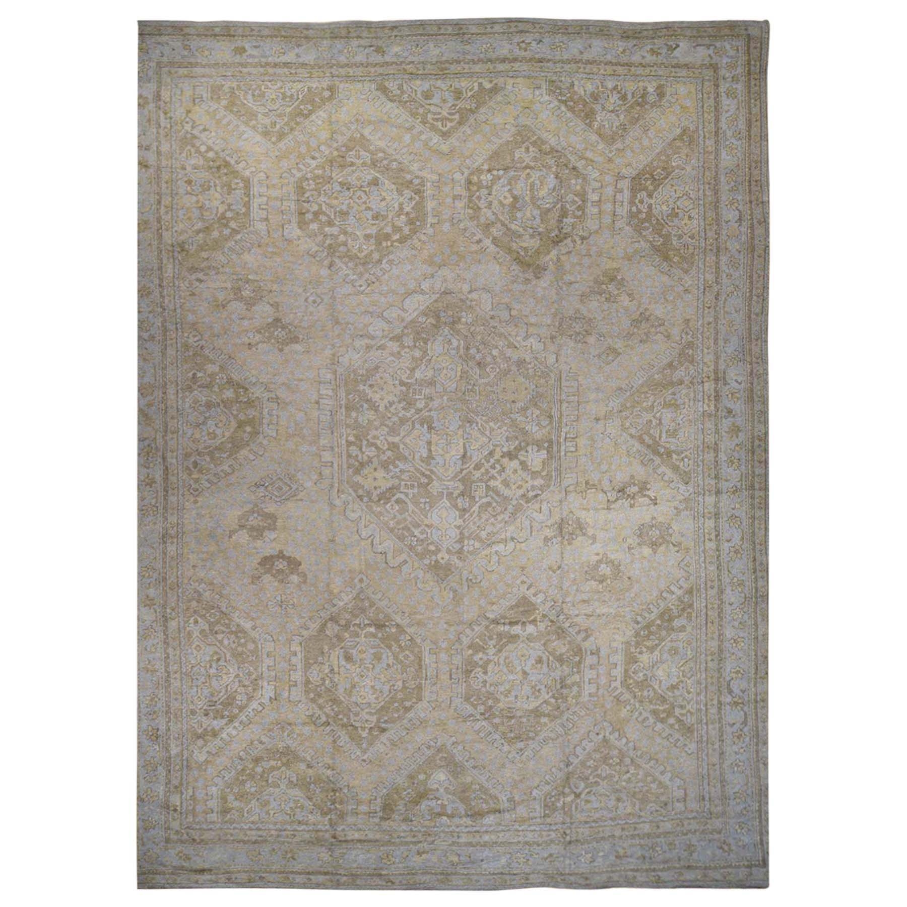 19'2''X24'7'' Hand-Knotted Antique Turkish Oushak Exc Cond Oversize Oriental Rug moac906b