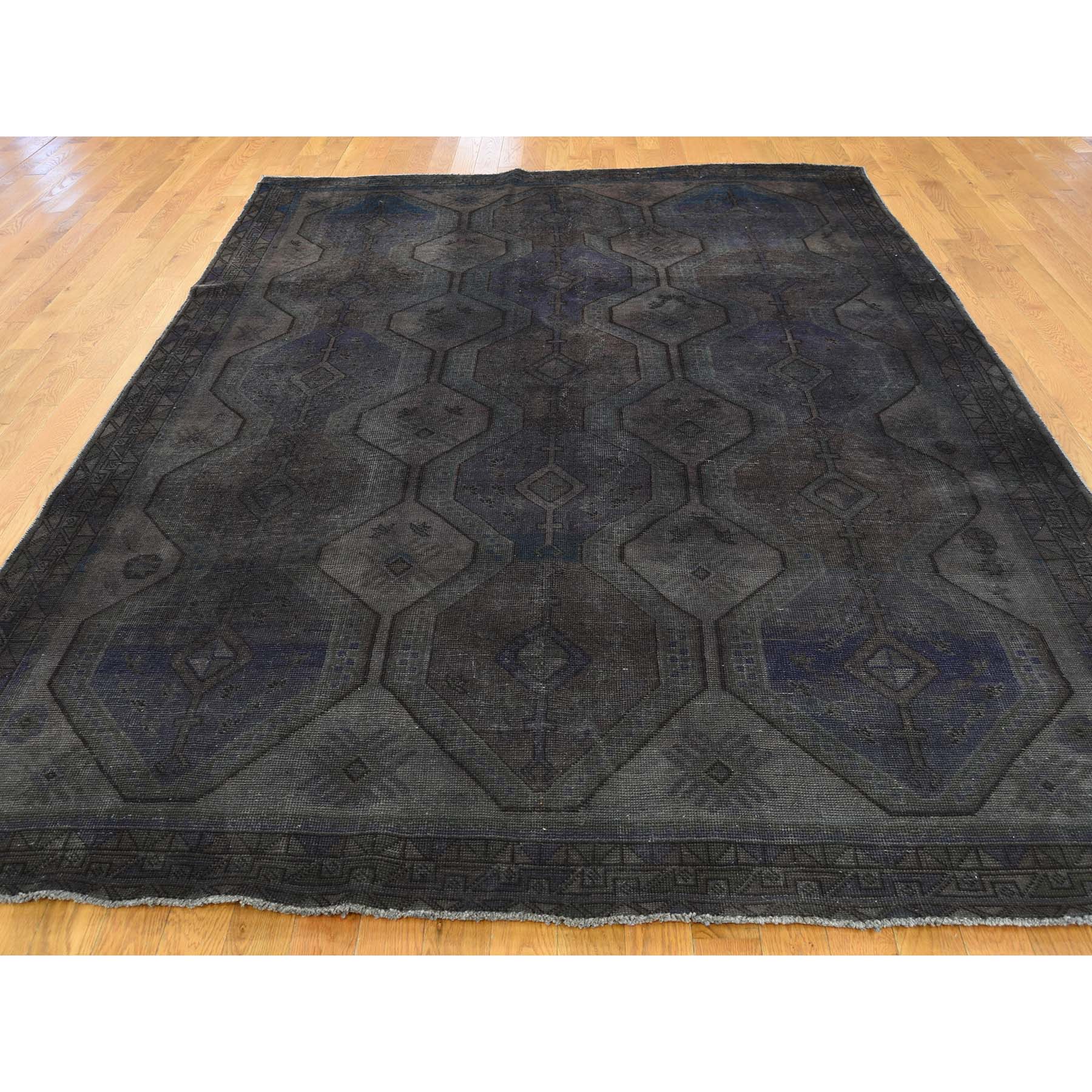 6-10--x9-8-- Hand Knotted Vintage Overdyed Persian Shiraz Oriental Rug 