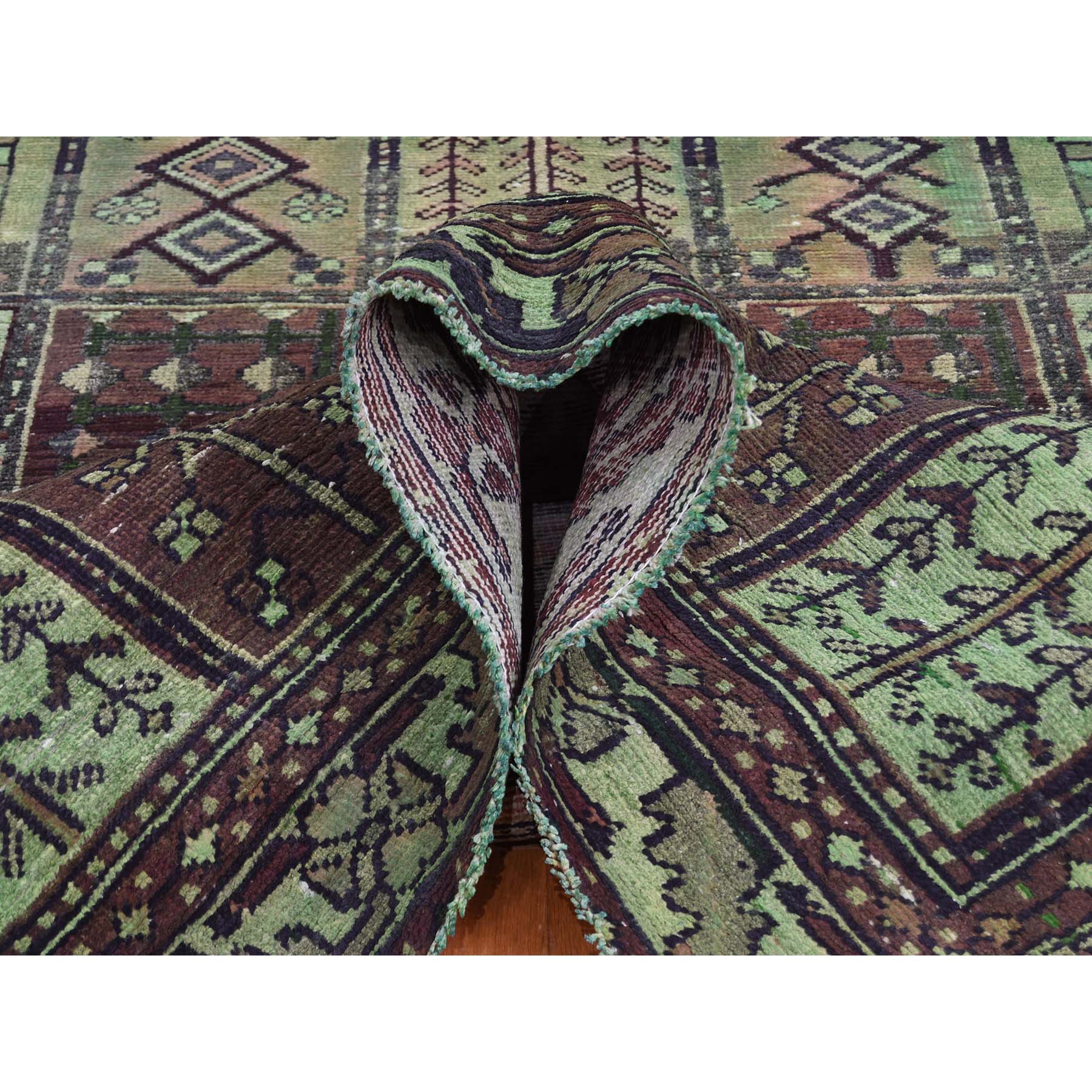 6-1 x8-8  Hand Knotted Vintage Overdyed Persian Bakhtiari Garden Design Rug 