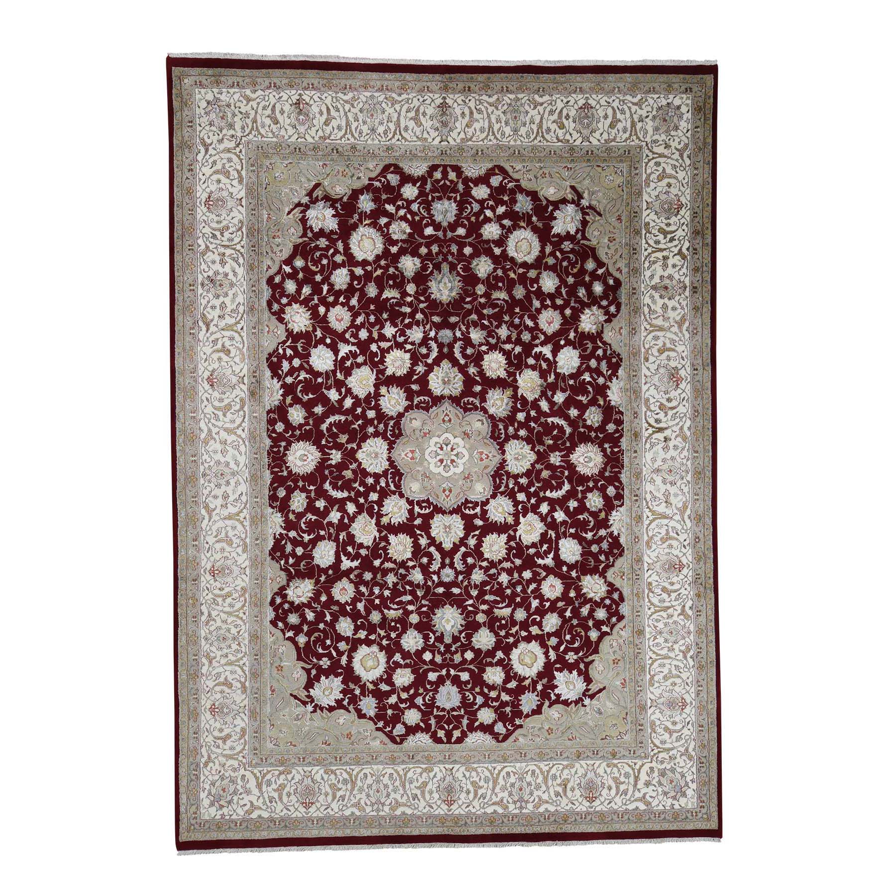 8-1 x11-6  300 Kpsi Kashan Wool and Silk Hand Knotted Oriental Rug 