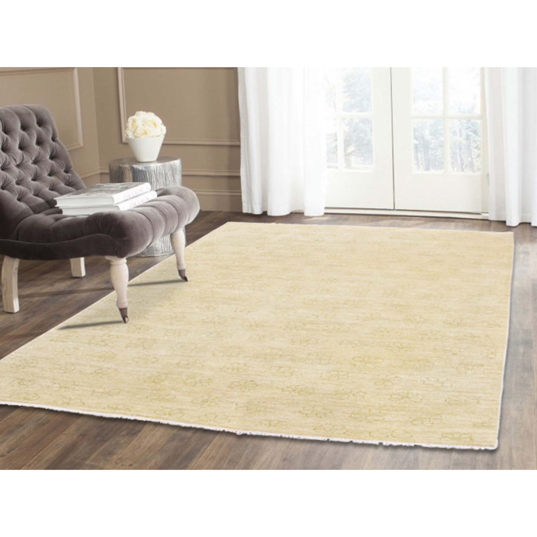 4-x6- Hand Knotted Pure Wool Agra Gabbeh With Flower Design Rug 