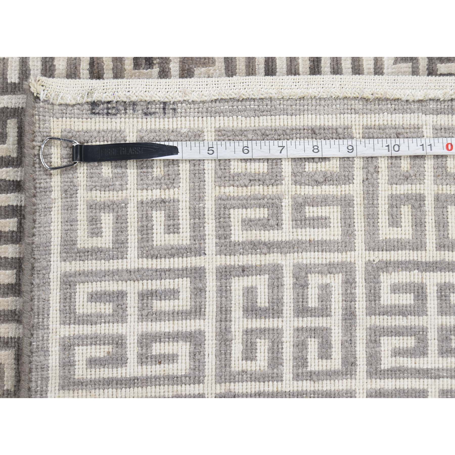 6-3 x8-7  Roman Key Design Modern Hand Knotted Wool and Silk Oriental Rug 