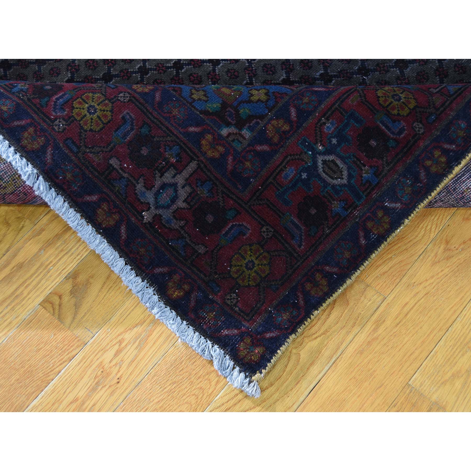 5-4 x9-4  Vintage Overdyed Persian Hamadan Wide Runner Hand Knotted Rug 