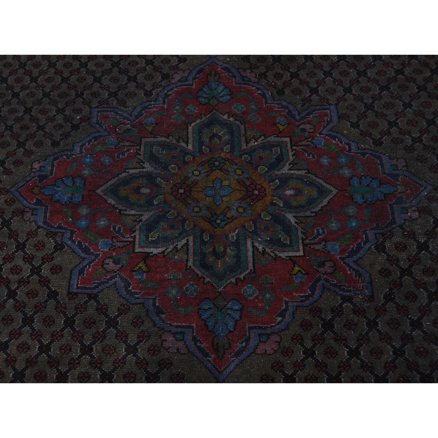 5-4 x9-4  Vintage Overdyed Persian Hamadan Wide Runner Hand Knotted Rug 