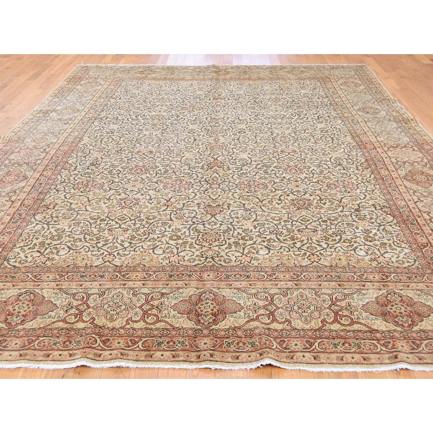 8-6 x12-1  Antique Persian Tabriz Hand Knotted Pure Wool Full Pile Rug 