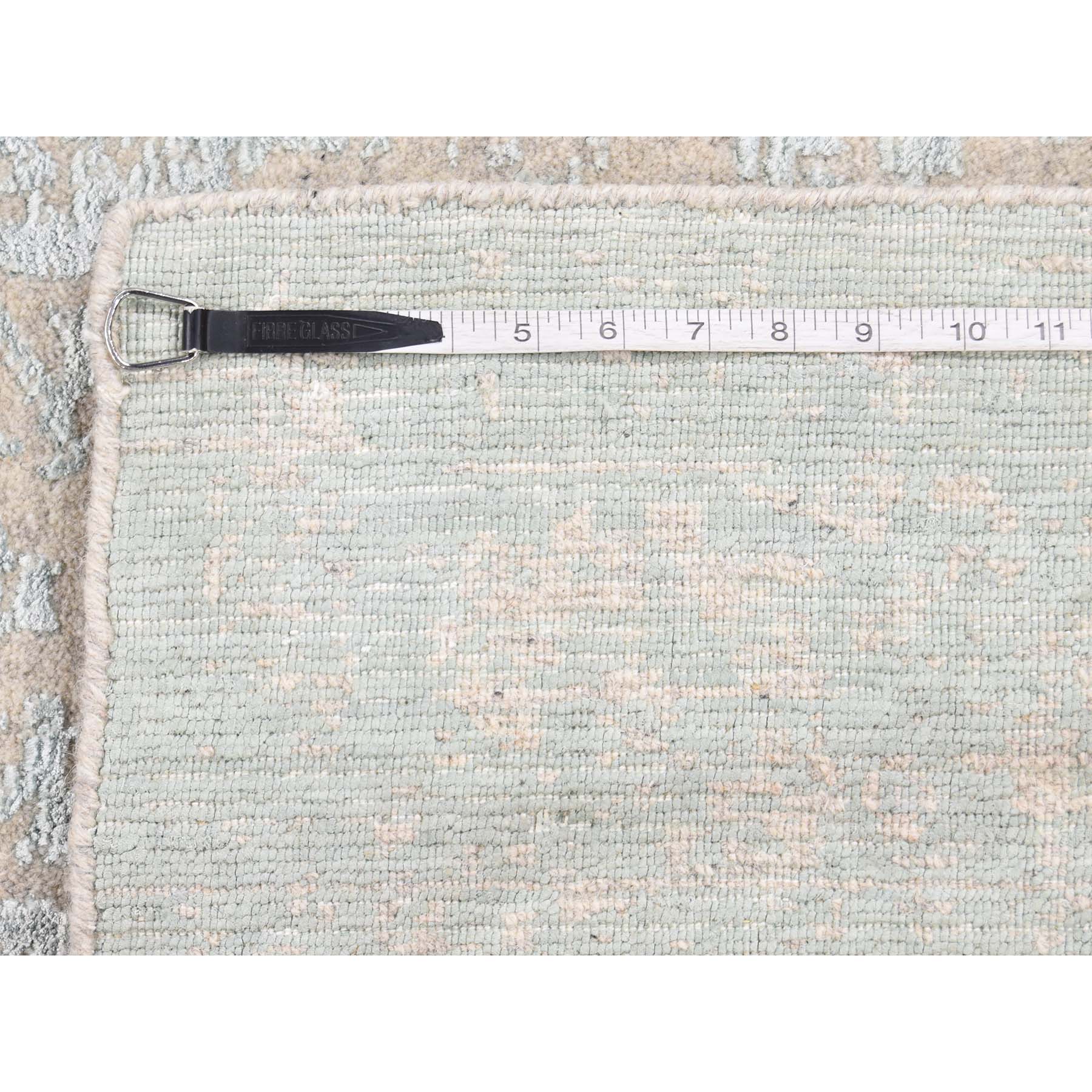 6-2 x8-10 Hand-Loomed Tree Design Tone on Tone Wool and Silk Oriental Rug 