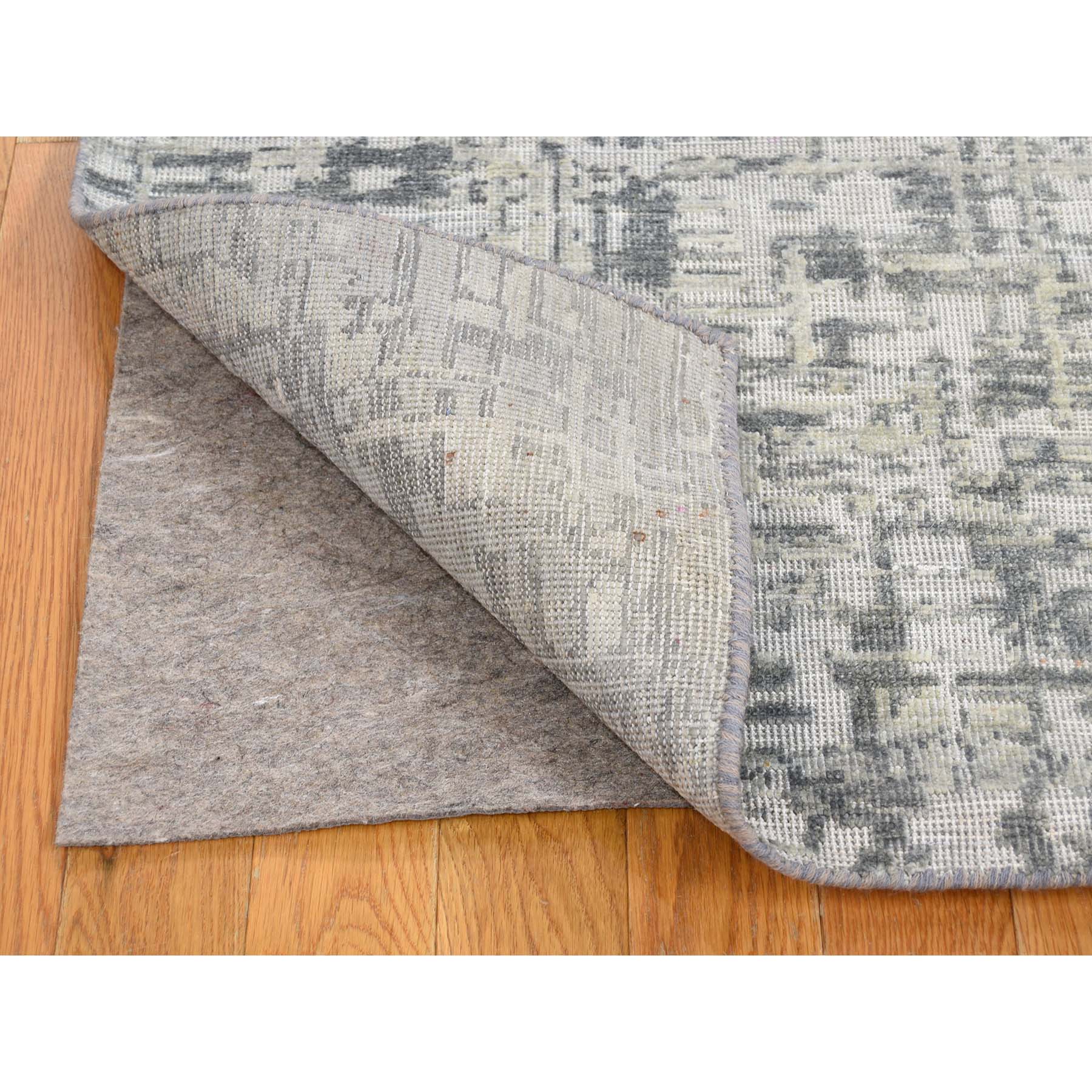 2-6 x8-1  THE MATRIX Pure Silk with Textured Wool Tone on Tone Hand-Knotted Rug 
