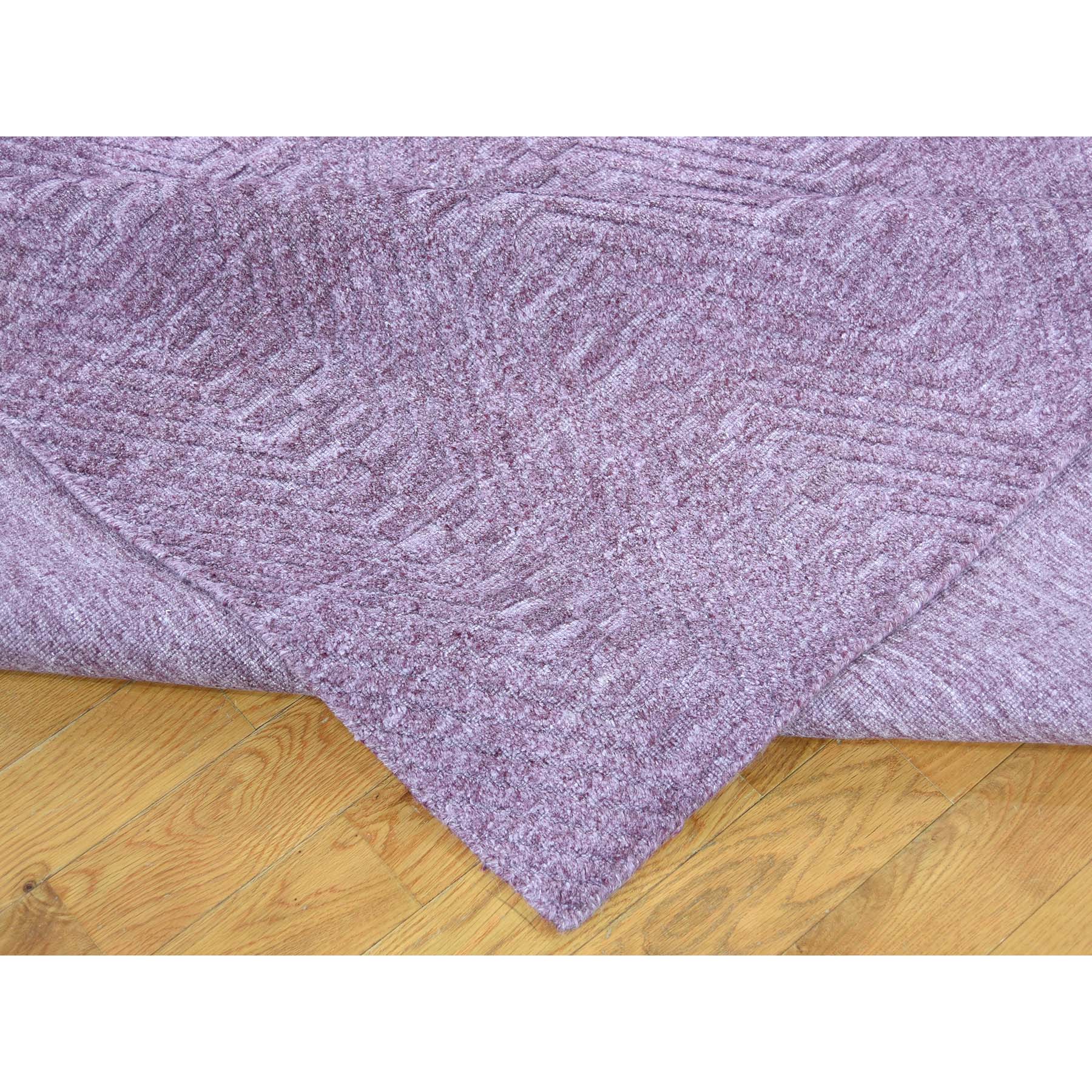 8-x10- Tone on Tone Purple Hand-Loomed Pure Wool Oriental Rug 