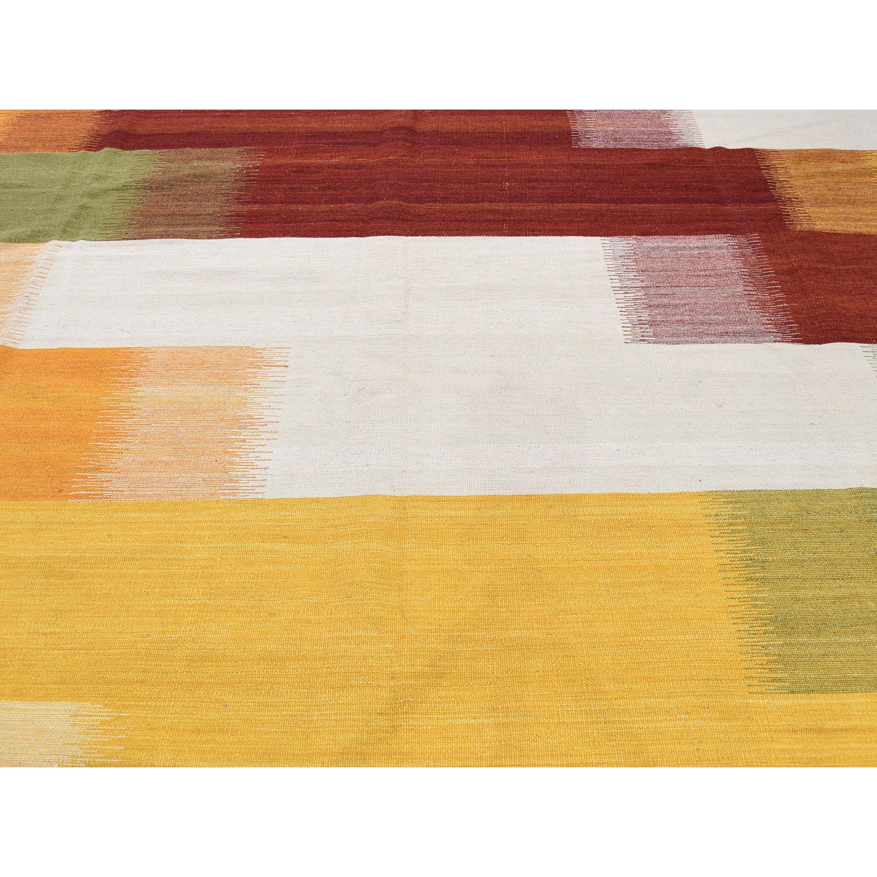 9-x12-3  Hand Woven Flat Weave Dazzle Design Durie Kilim Reversible Rug 