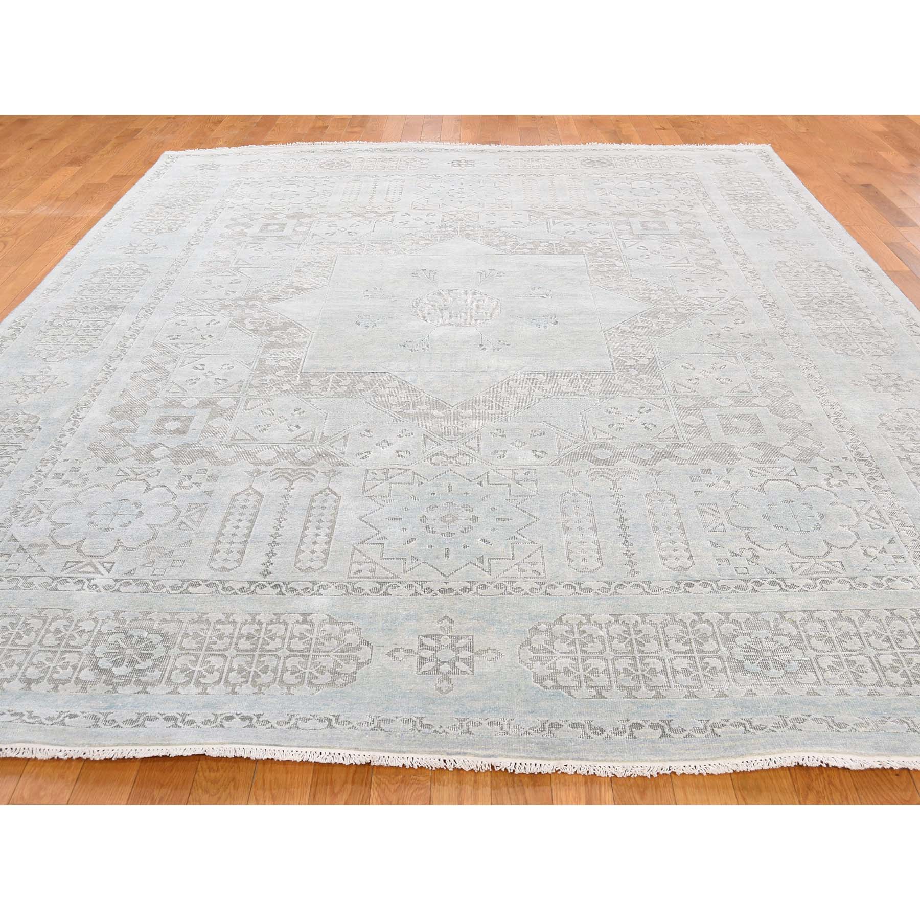 8-1 x10-5  Hand-Knotted Mamluk Design Pure Silk With Textured Wool Oriental 
