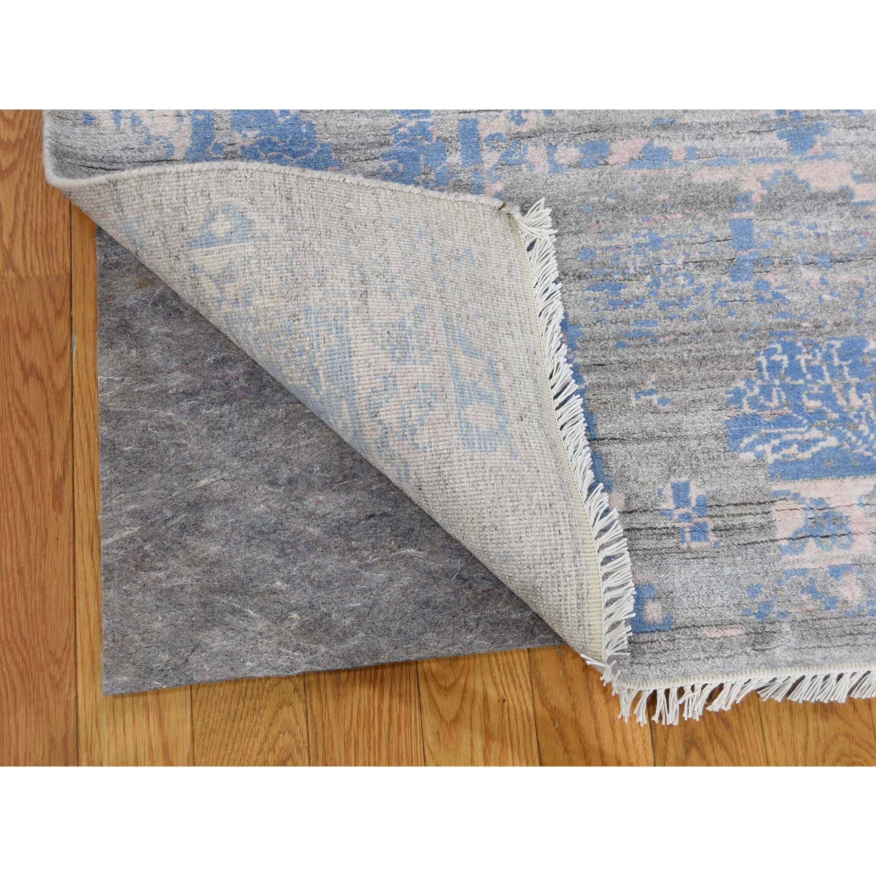 9-1 x12-2  Wool and Silk Broken Agra Design Hand-Knotted Oriental Rug 