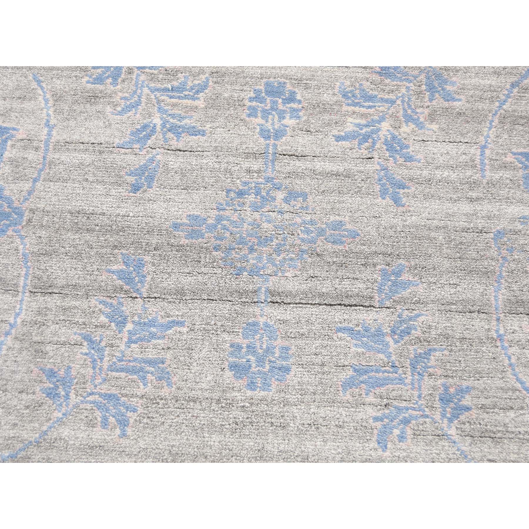 9-1 x12-2  Wool and Silk Broken Agra Design Hand-Knotted Oriental Rug 